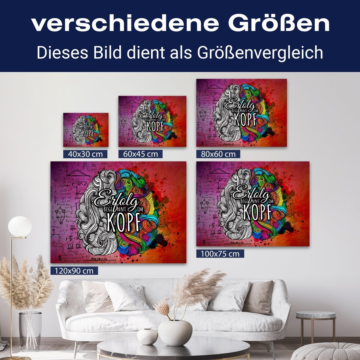 Leinwandbild Motivation, Querformat, Gehirn Erfolg M0034 kaufen - Bild 8