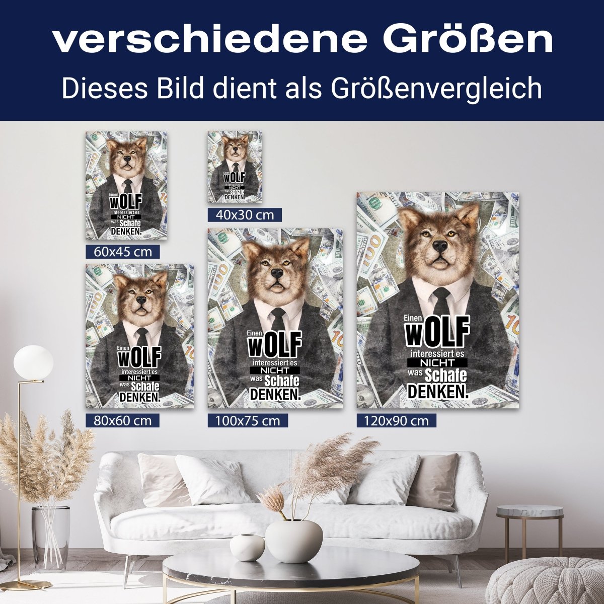 Leinwandbild Motivation, Hochformat, Wolf Schafe M0040 kaufen - Bild 8