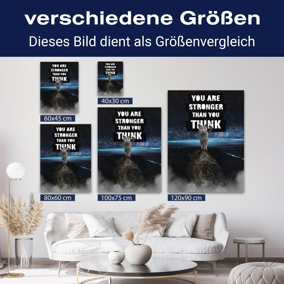 Leinwandbild Motivation, Hochformat, Stronger than you think M0045 kaufen - Bild 8