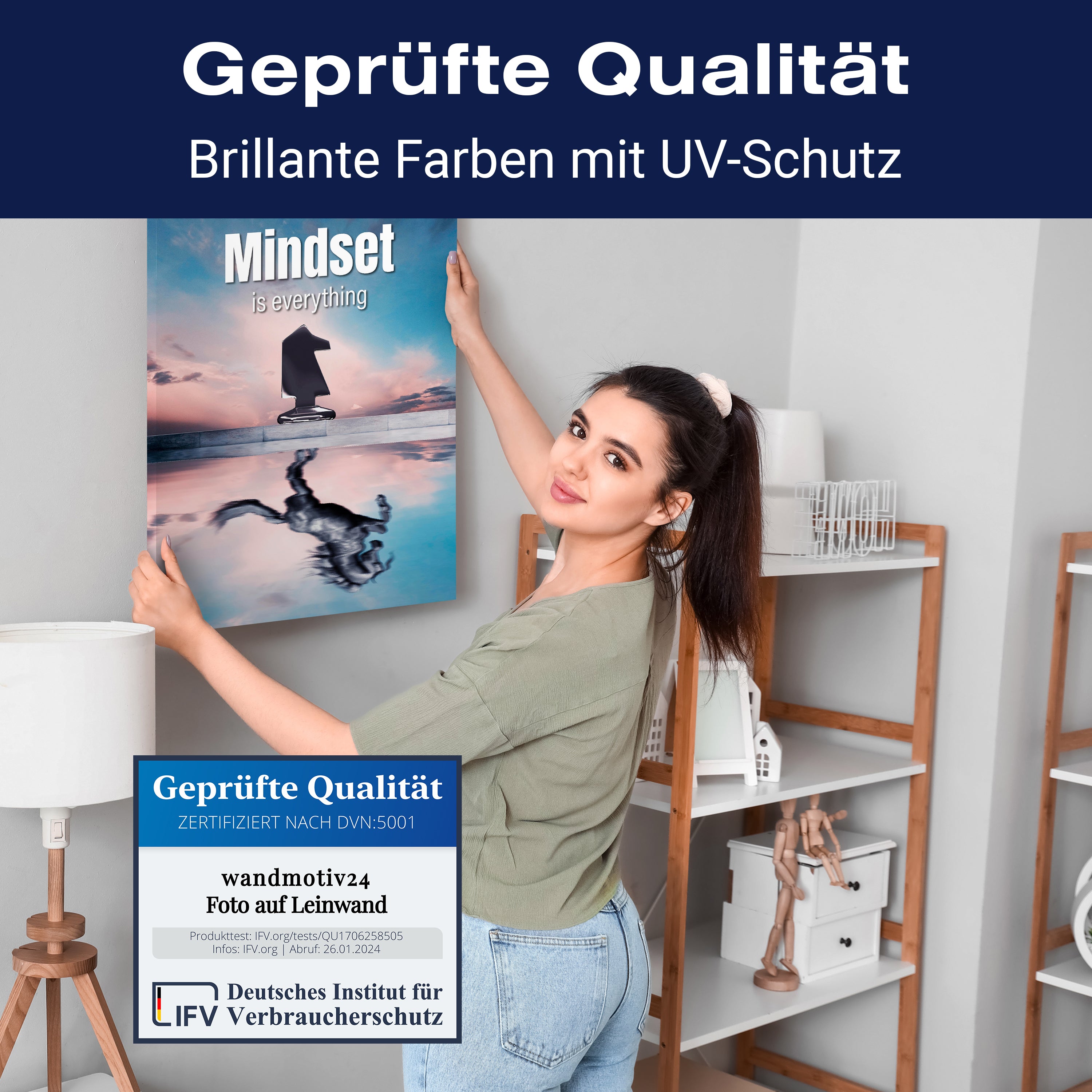 Leinwandbild Motivation, Hochformat, Mindset Pferd M0047 kaufen - Bild 4