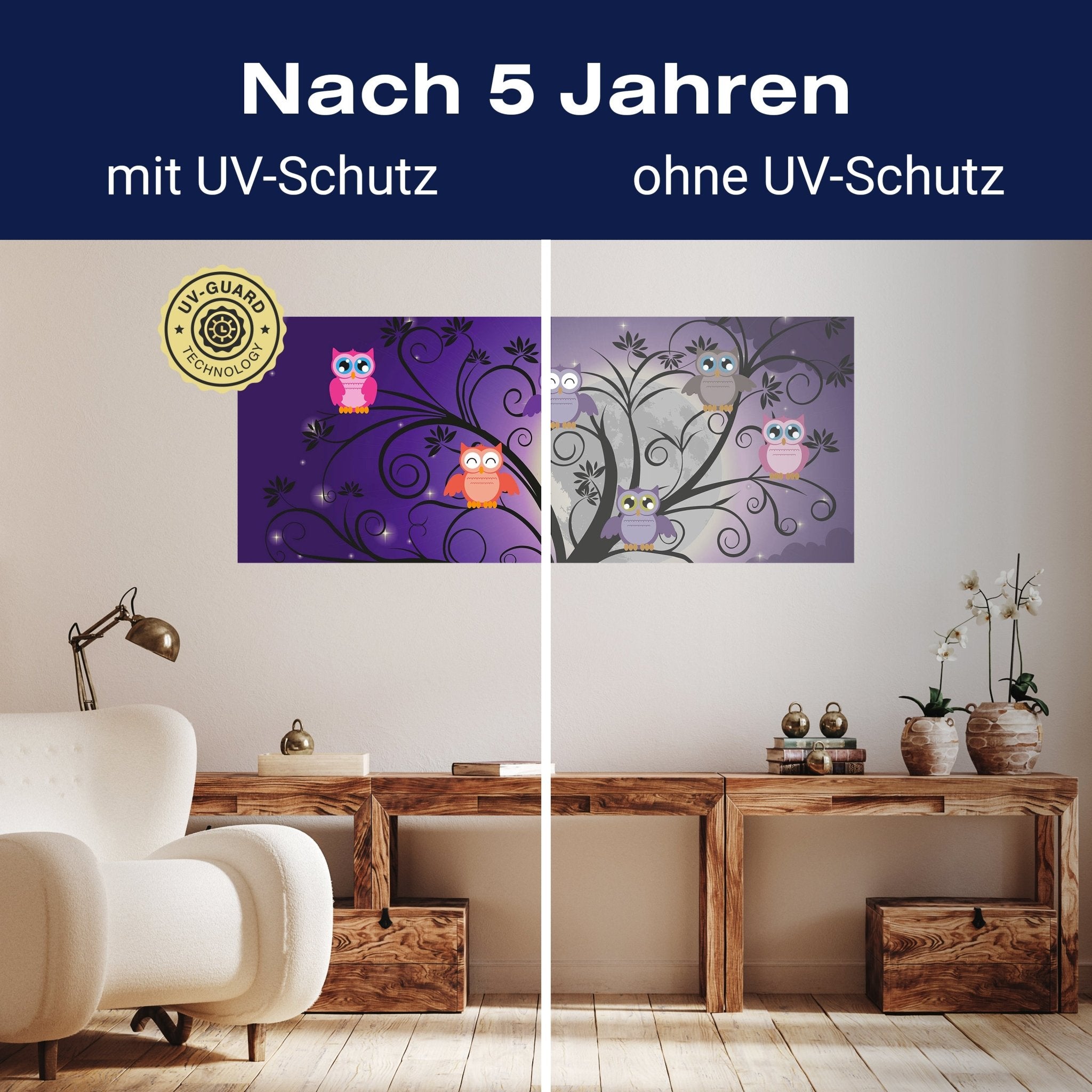 Leinwandbild Eulen auf einem Baum M0049 kaufen - Bild 9