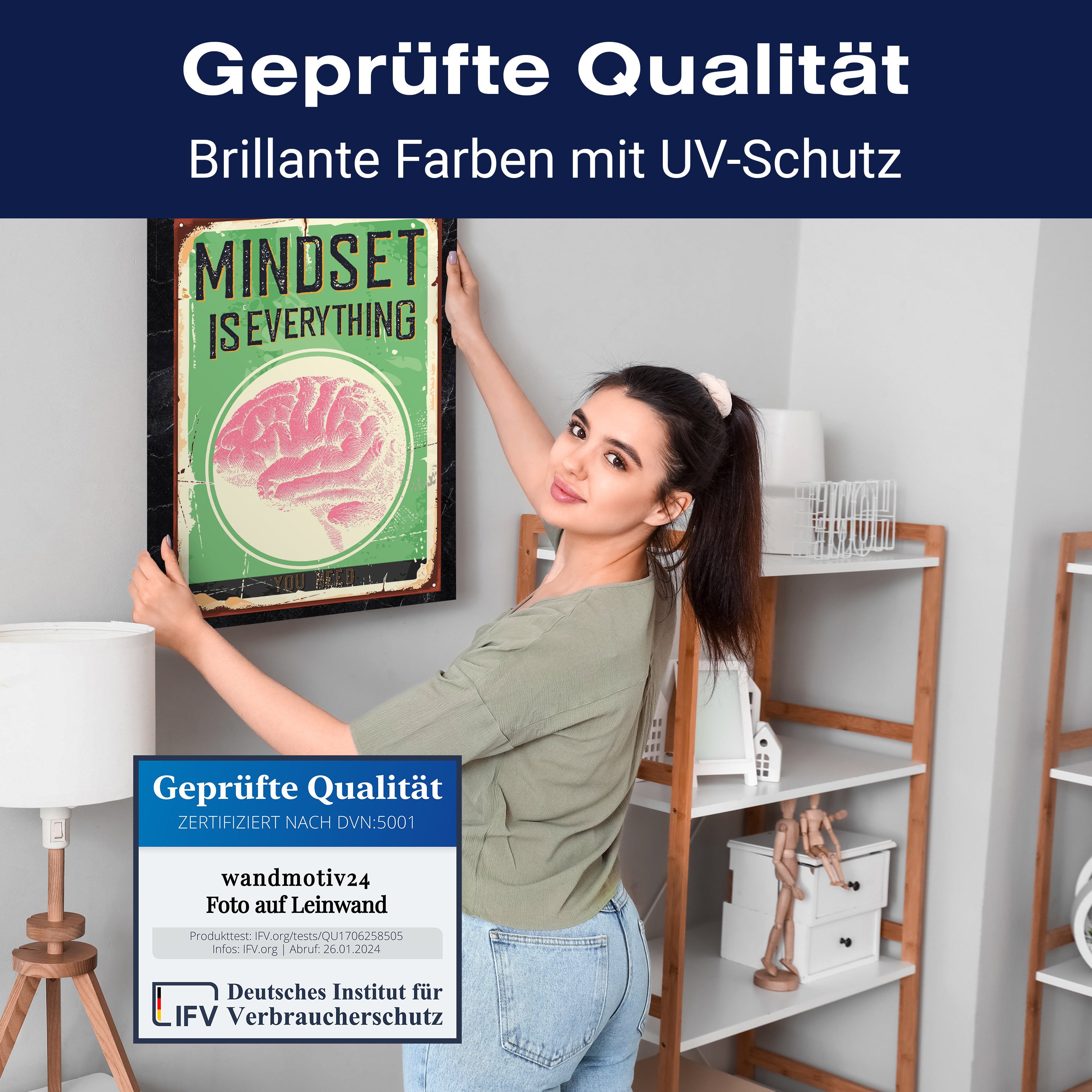 Leinwandbild Motivation, Hochformat, Mindset Retro M0054 kaufen - Bild 4