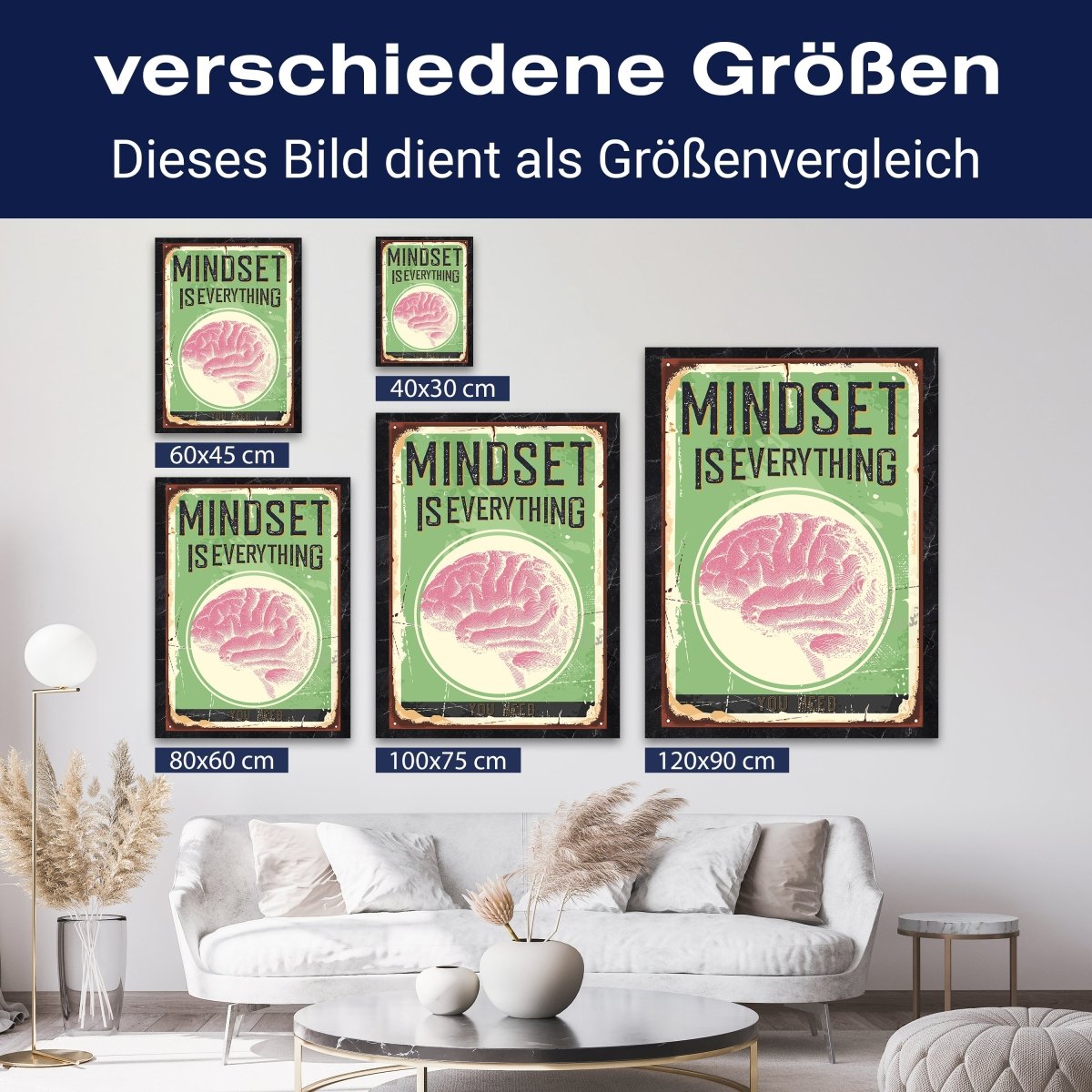 Leinwandbild Motivation, Hochformat, Mindset Retro M0054 kaufen - Bild 8