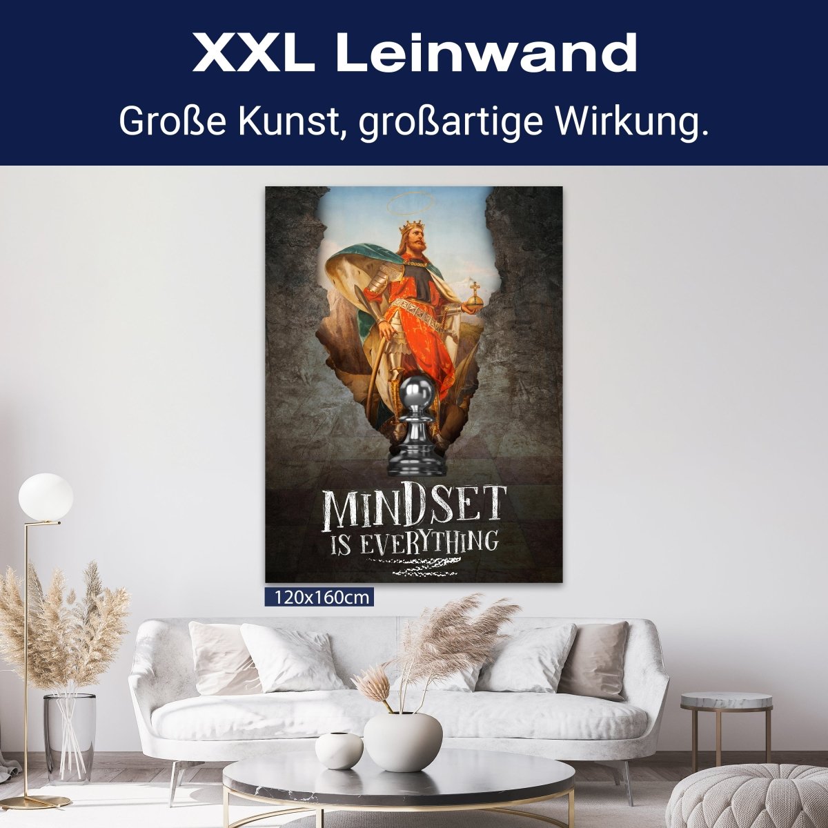 Leinwandbild Motivation, Hochformat, Mindset König M0055 kaufen - Bild 9