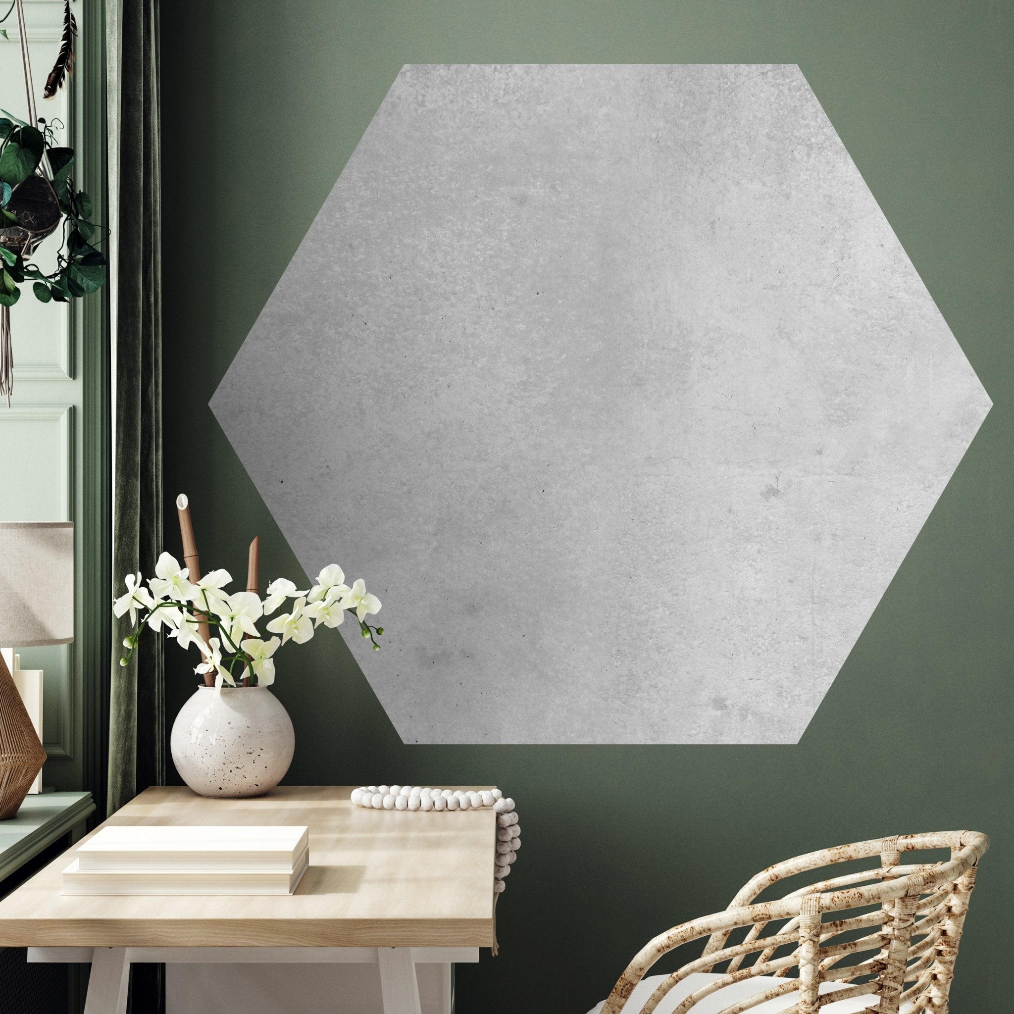 Hexagon-Fototapete Vintage Beton-mauer Grau M0056 - Bild 3