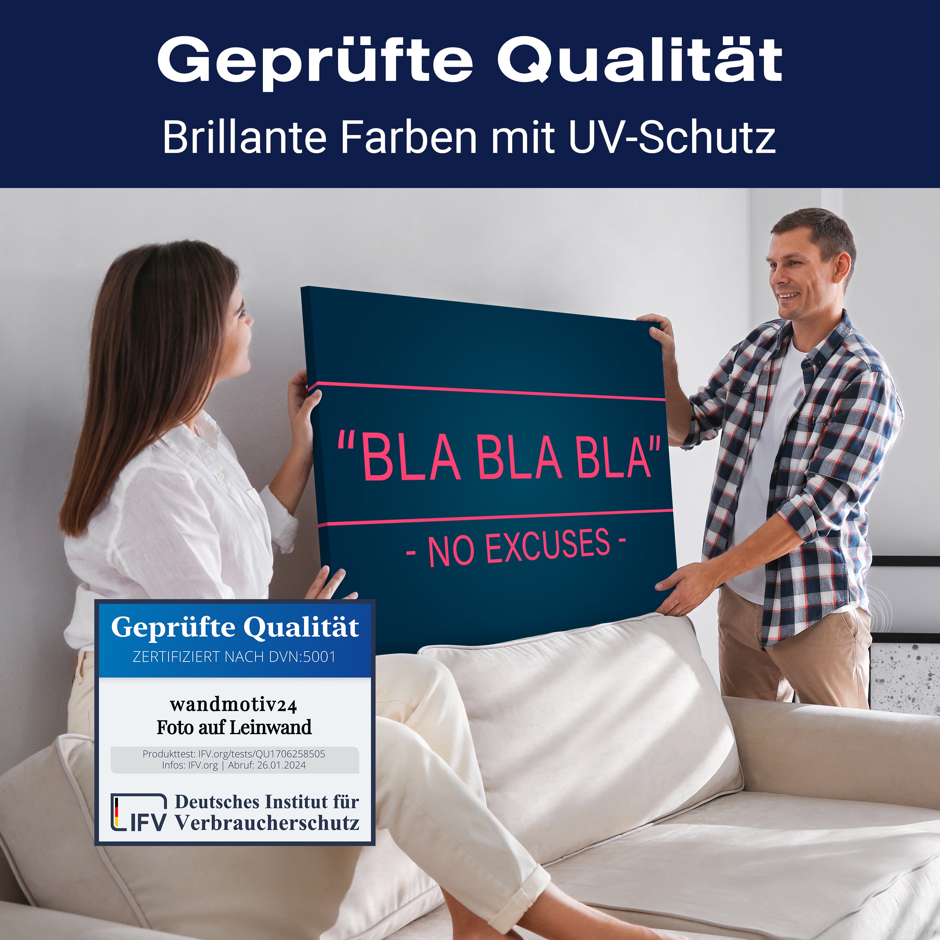 Leinwandbild Motivation, Querformat, no excuses M0058 kaufen - Bild 4