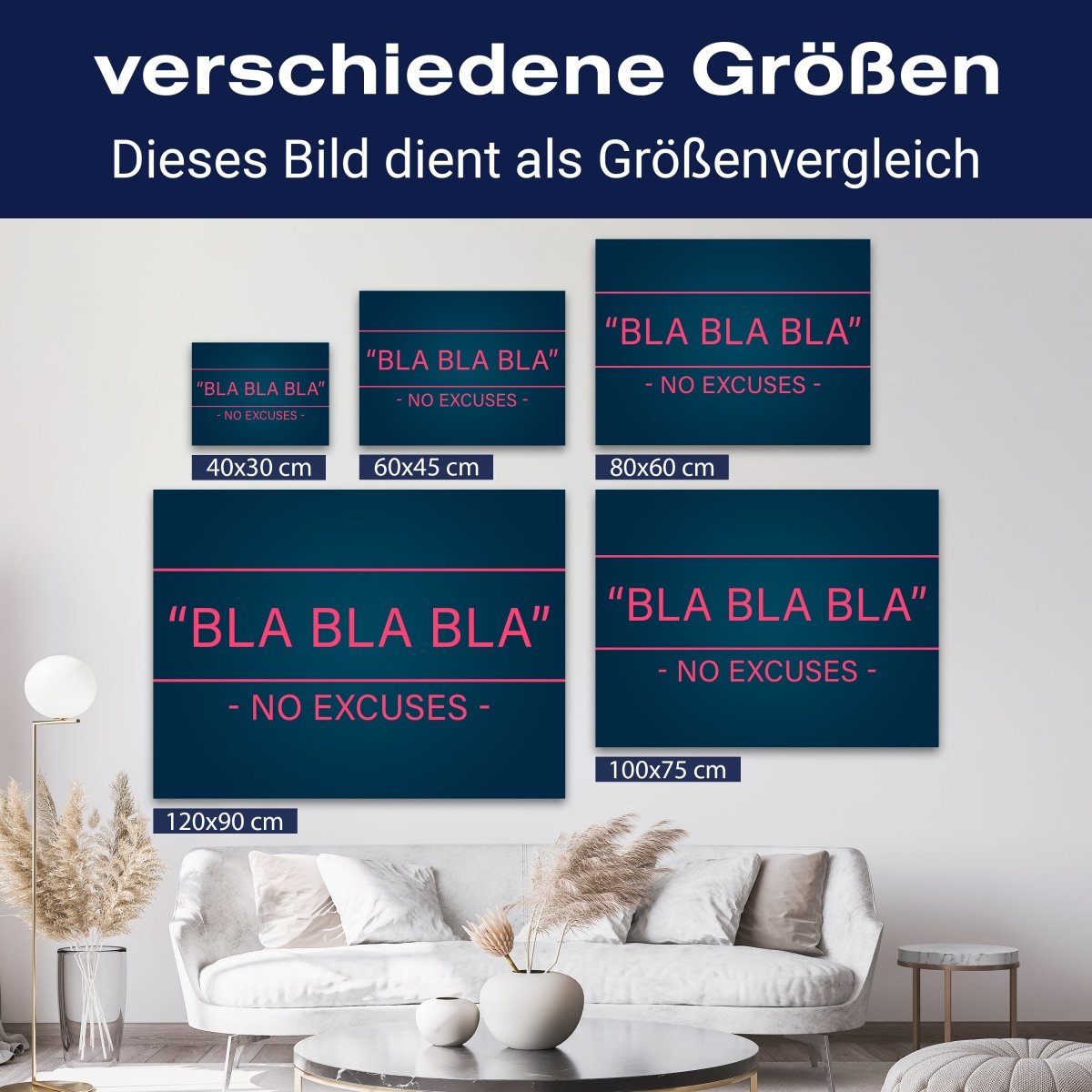 Leinwandbild Motivation, Querformat, no excuses M0058 kaufen - Bild 8