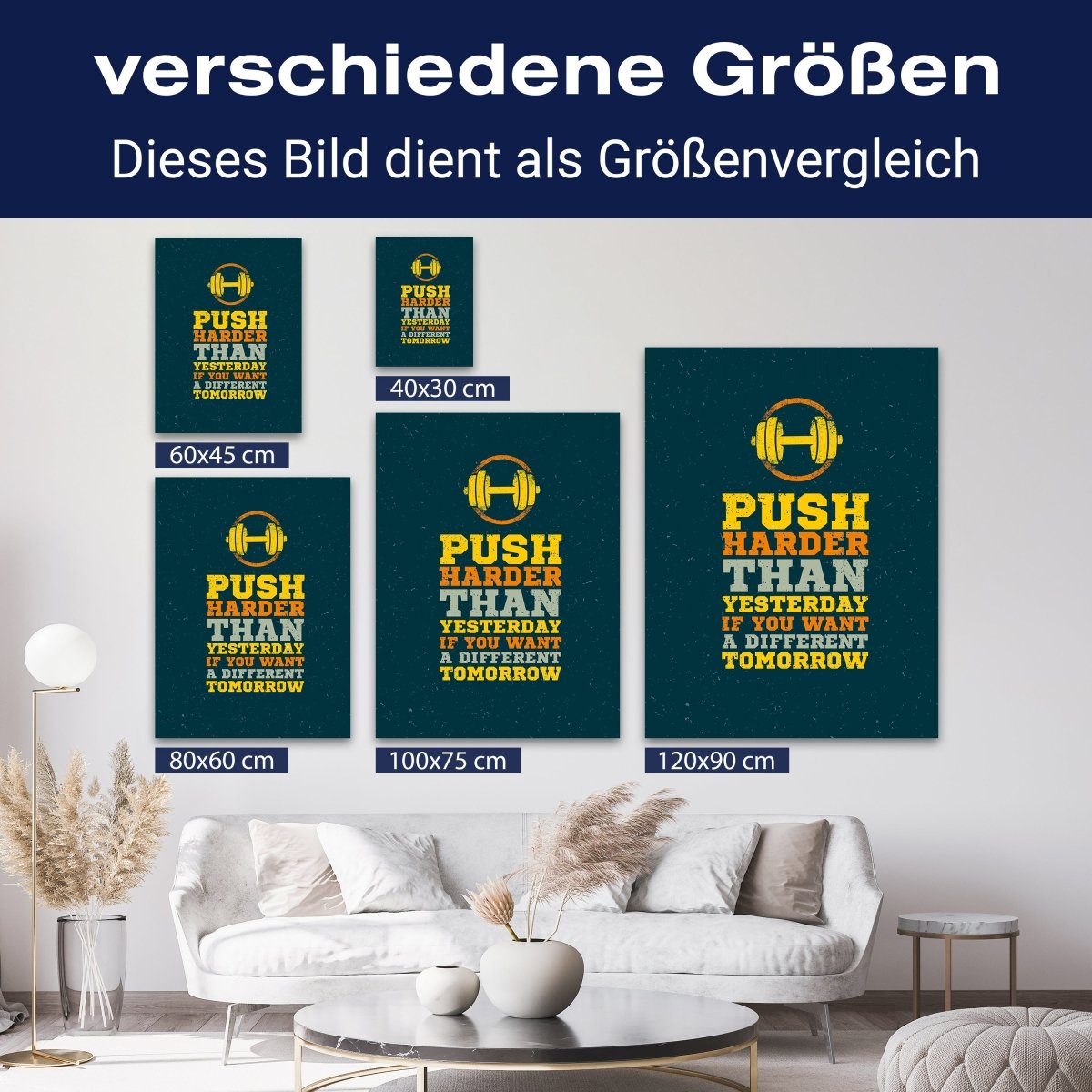 Leinwandbild Motivation, Hochformat, push harder M0063 kaufen - Bild 8