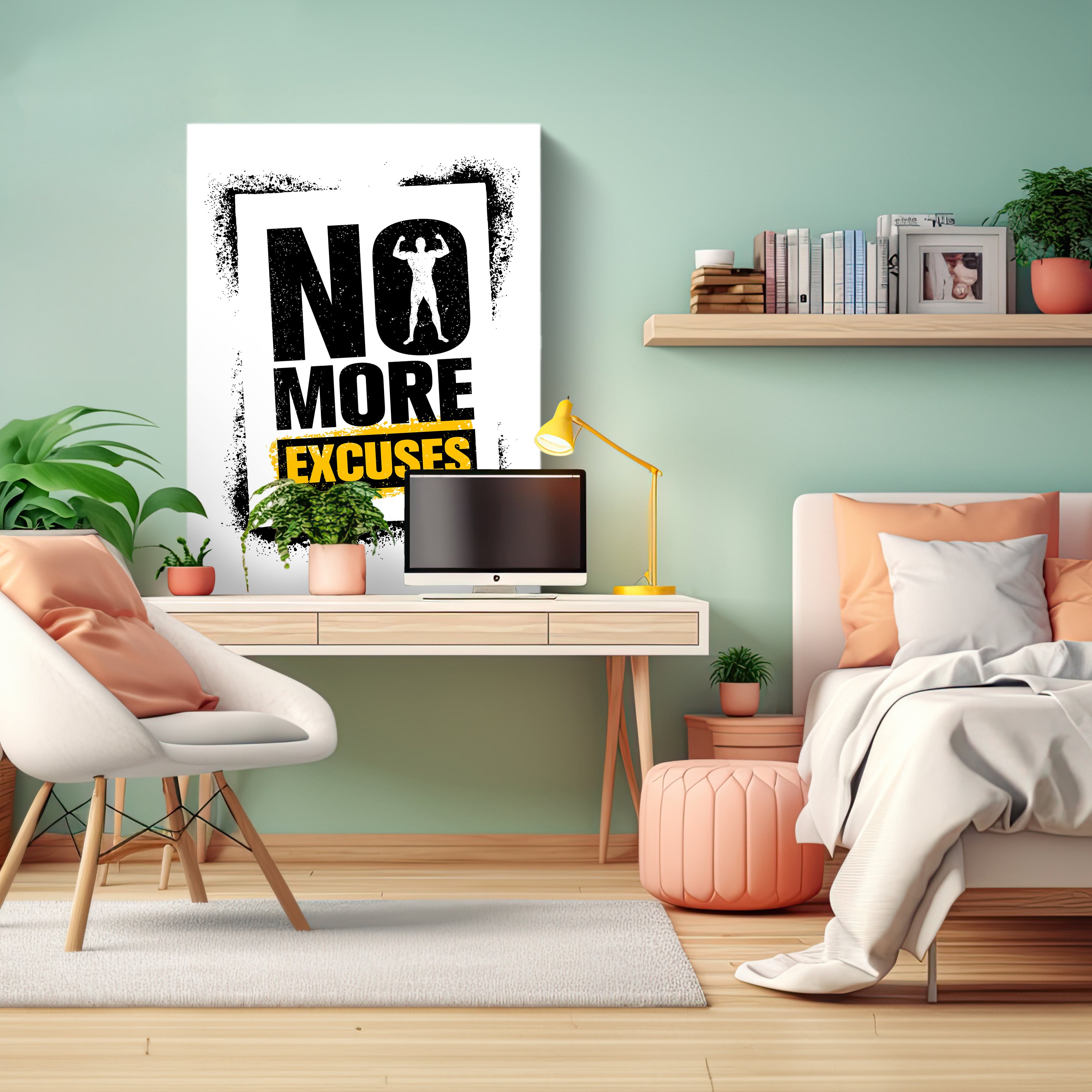 Leinwandbild Motivation, Hochformat, no more excuses M0065 kaufen - Bild 3