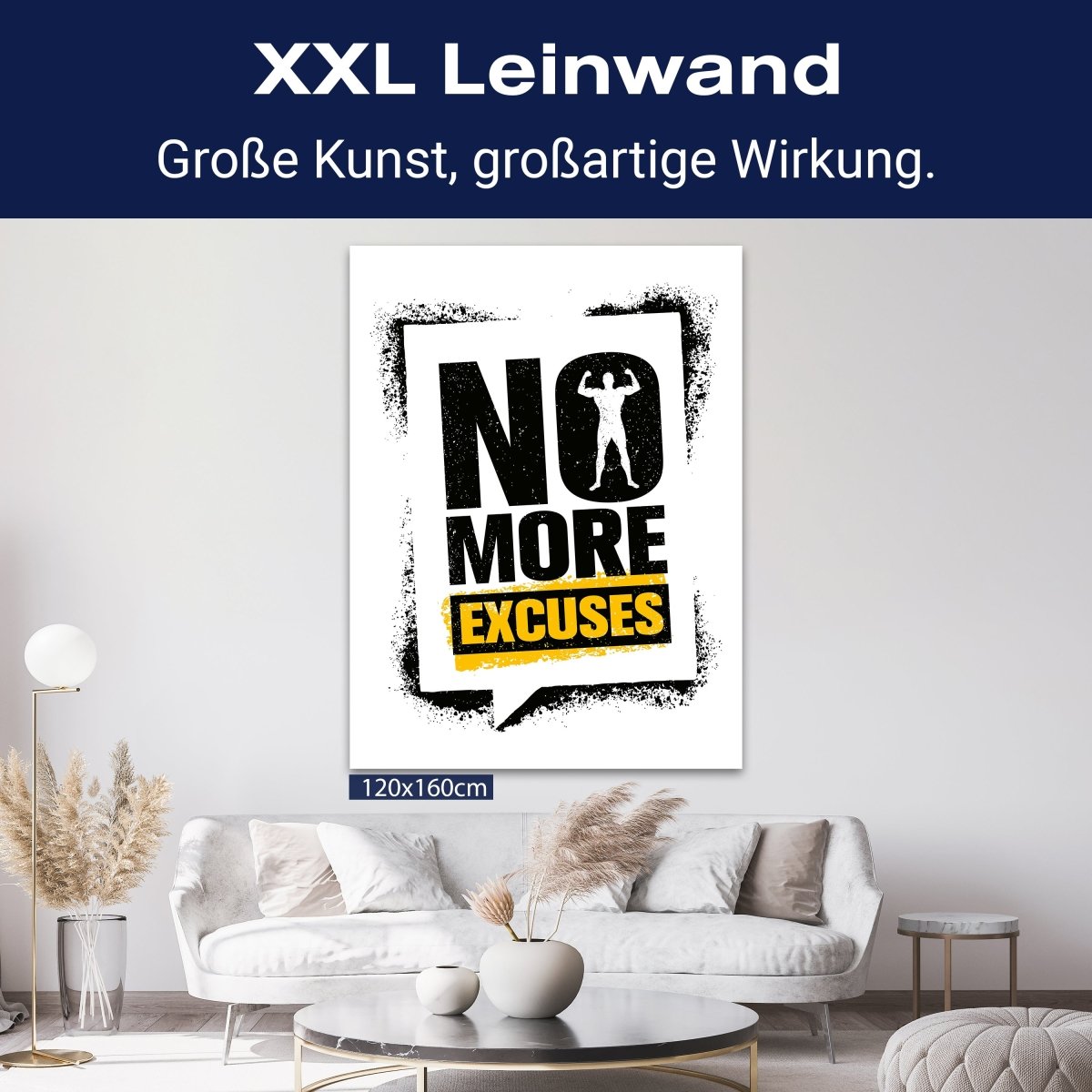 Leinwandbild Motivation, Hochformat, no more excuses M0065 kaufen - Bild 9