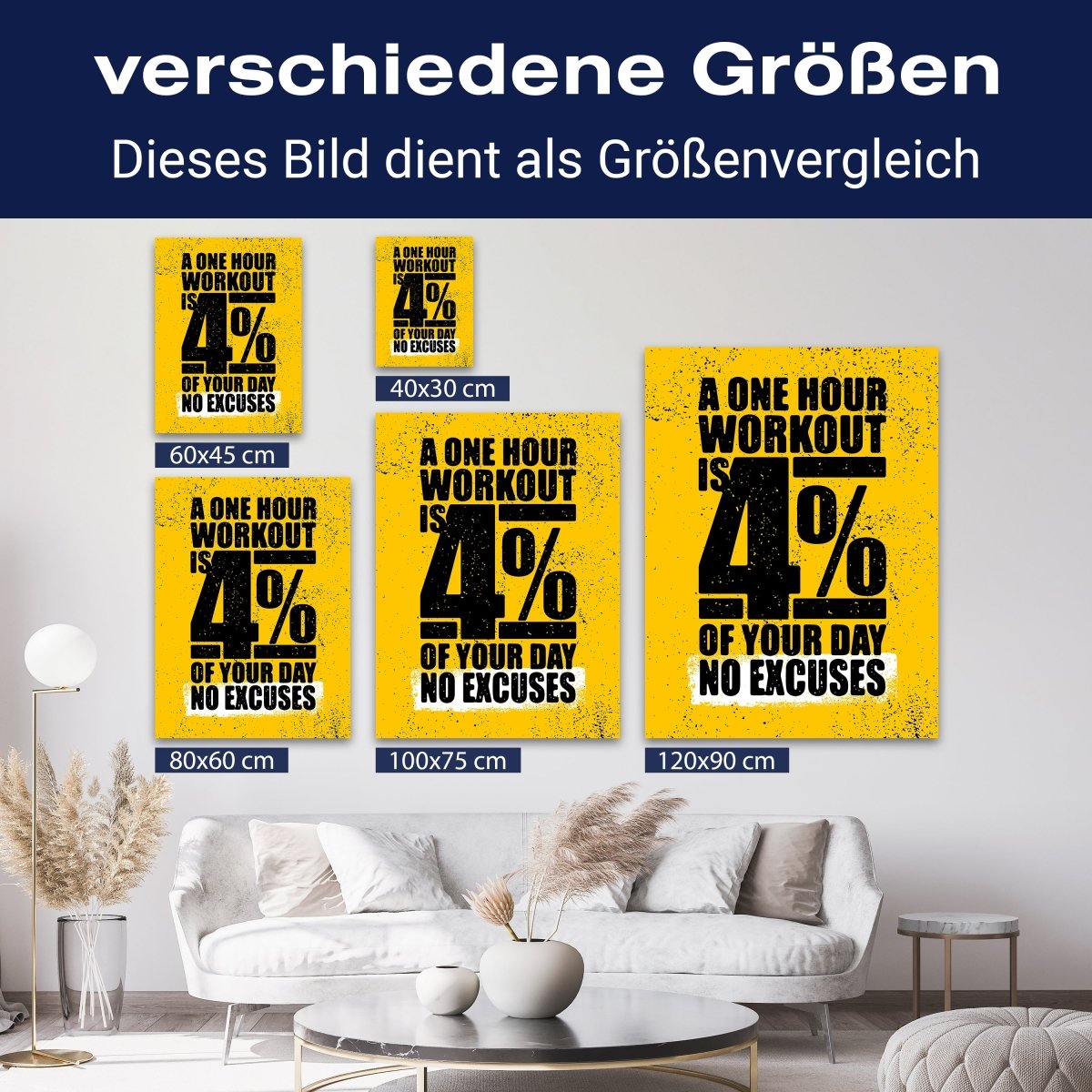 Leinwandbild Motivation, Hochformat, one hour M0066 kaufen - Bild 8