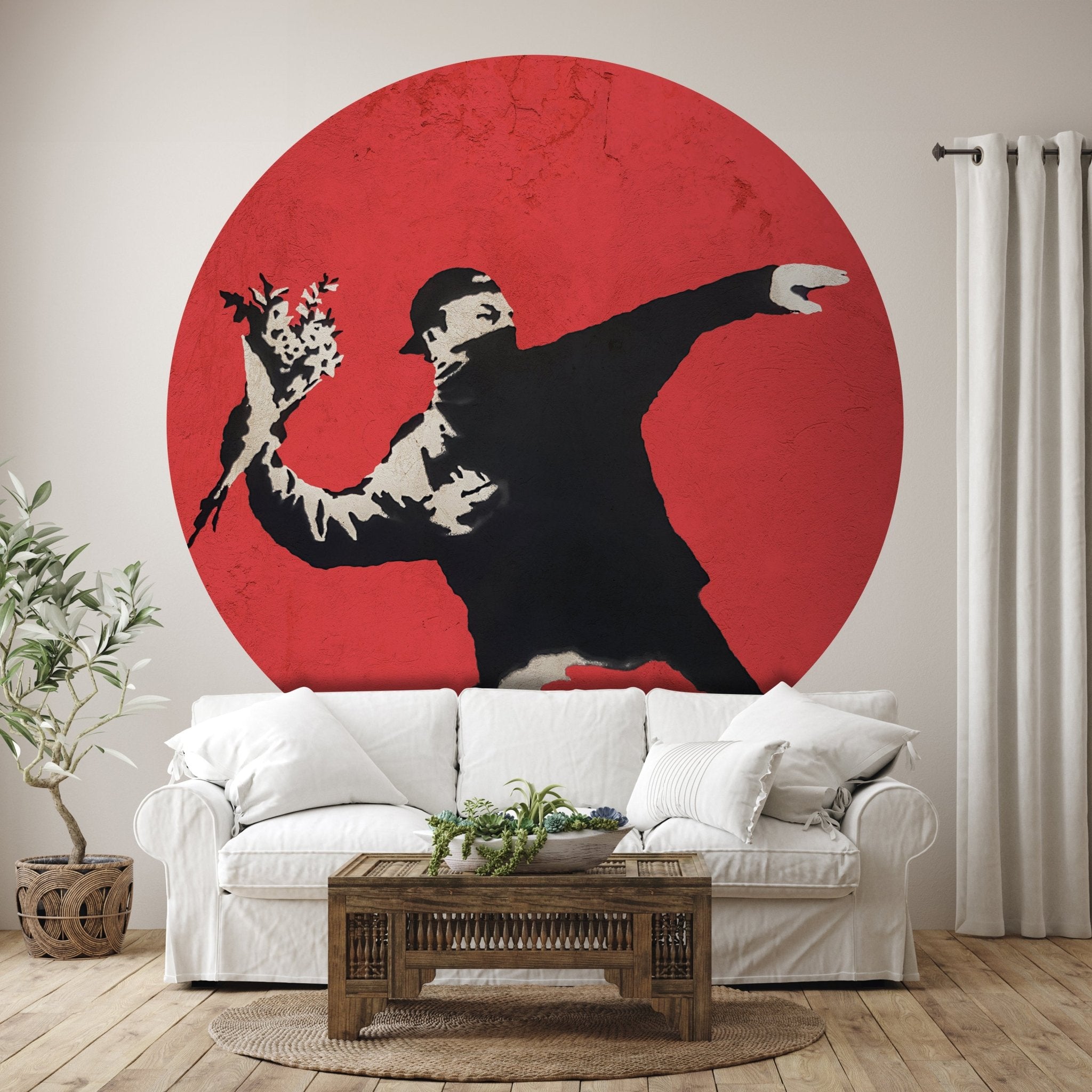 Runde Fototapete Banksy Street Art M0070 - Bild 1