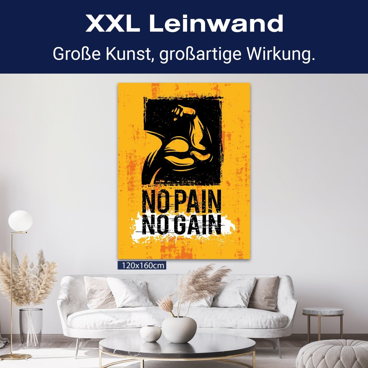 Leinwandbild Motivation, Hochformat, Pain & Gain M0073 kaufen - Bild 9