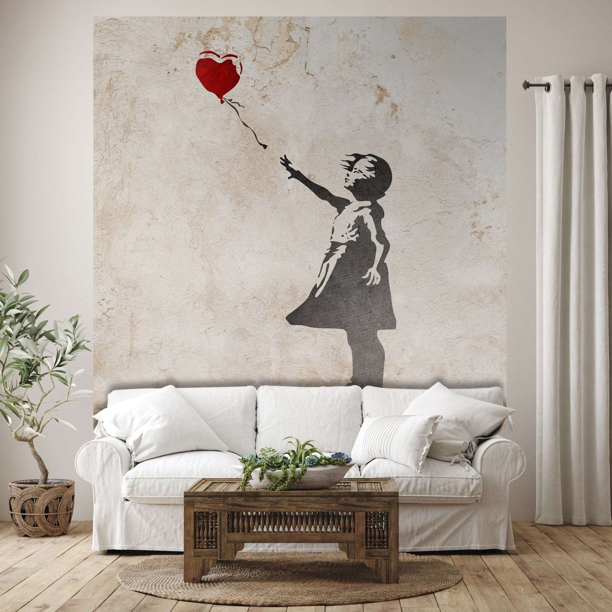 Quadratische Fototapete Banksy Street Art M0074 - Bild 1