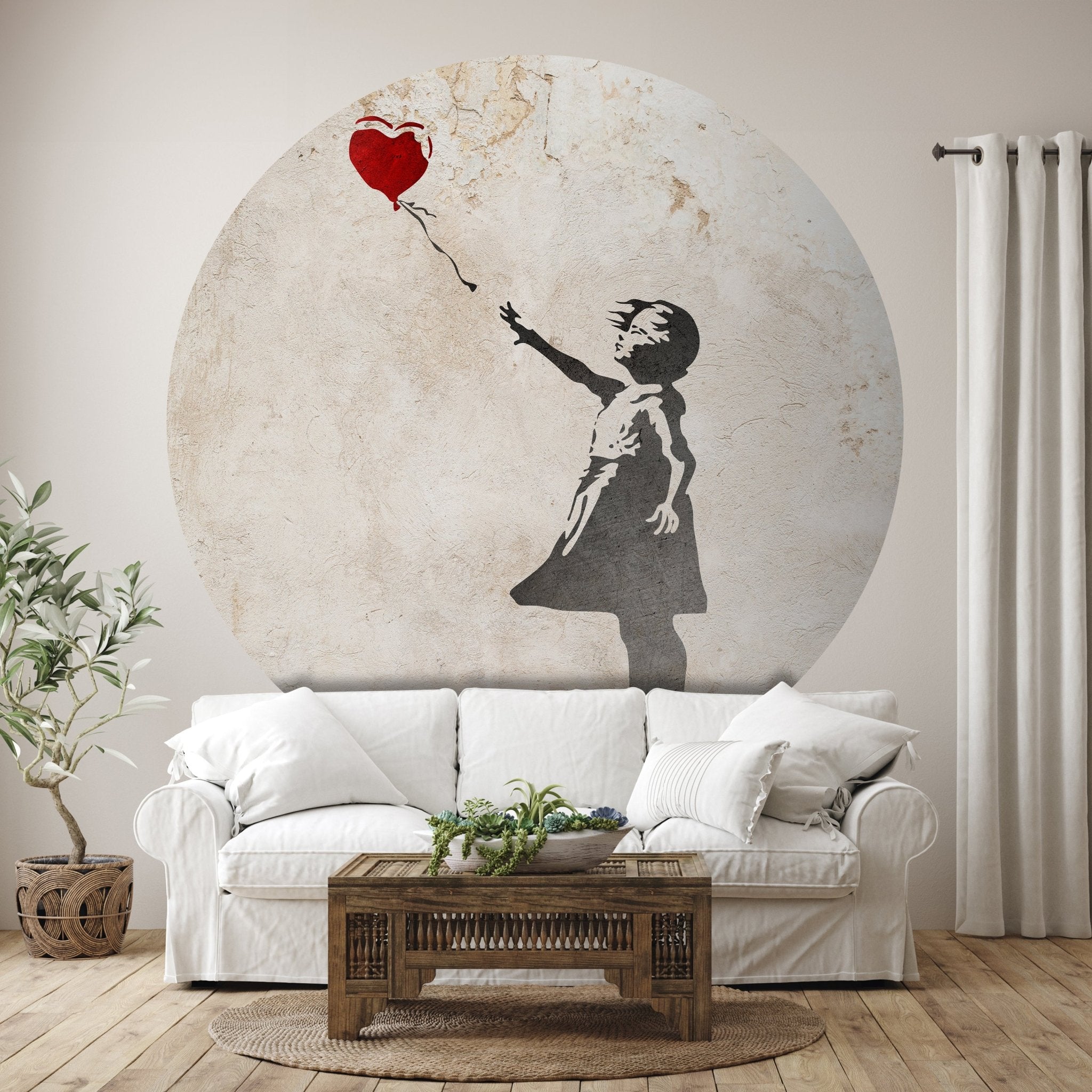 Runde Fototapete Banksy Street Art M0074 - Bild 1