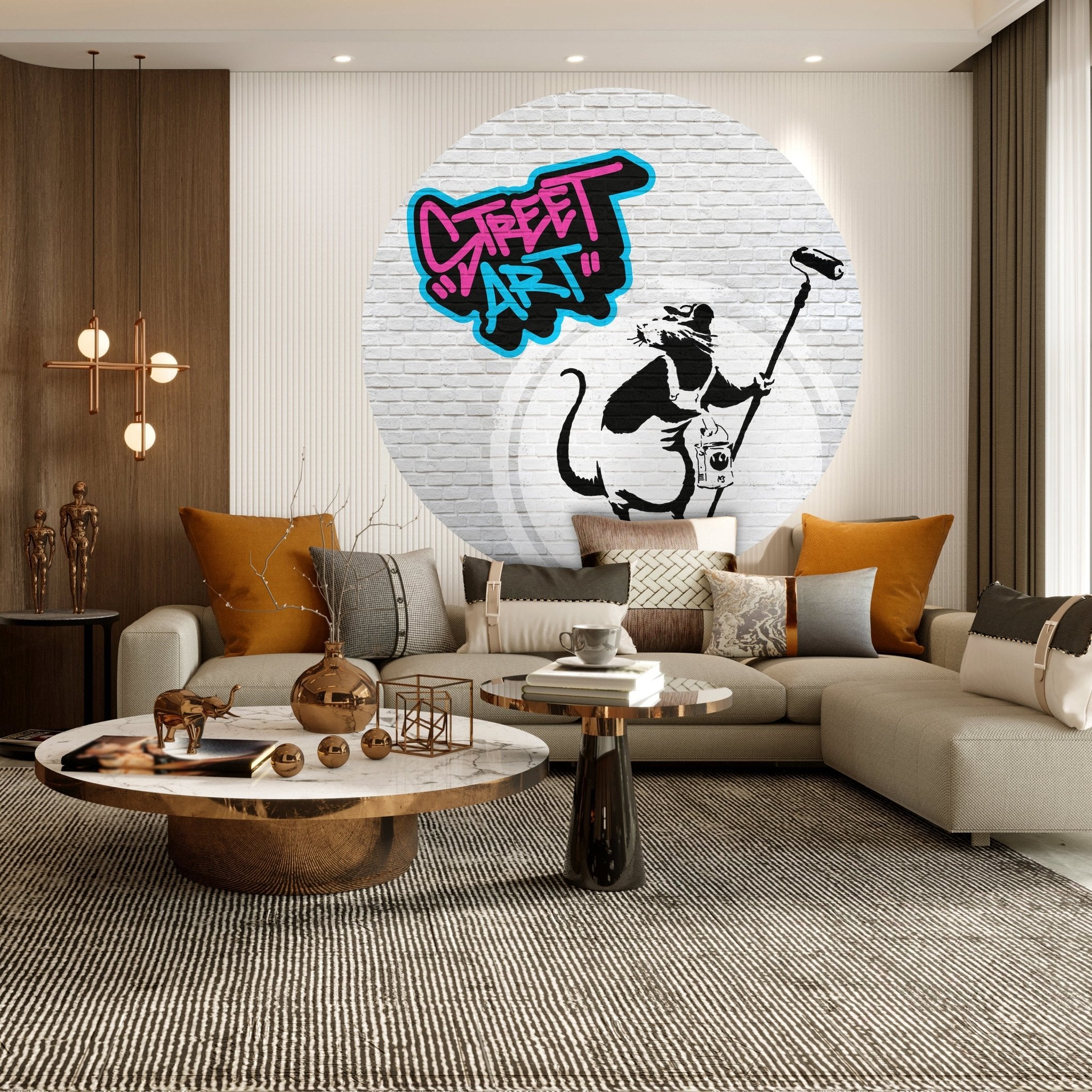 Runde Fototapete Banksy Street Art M0076 - Bild 3