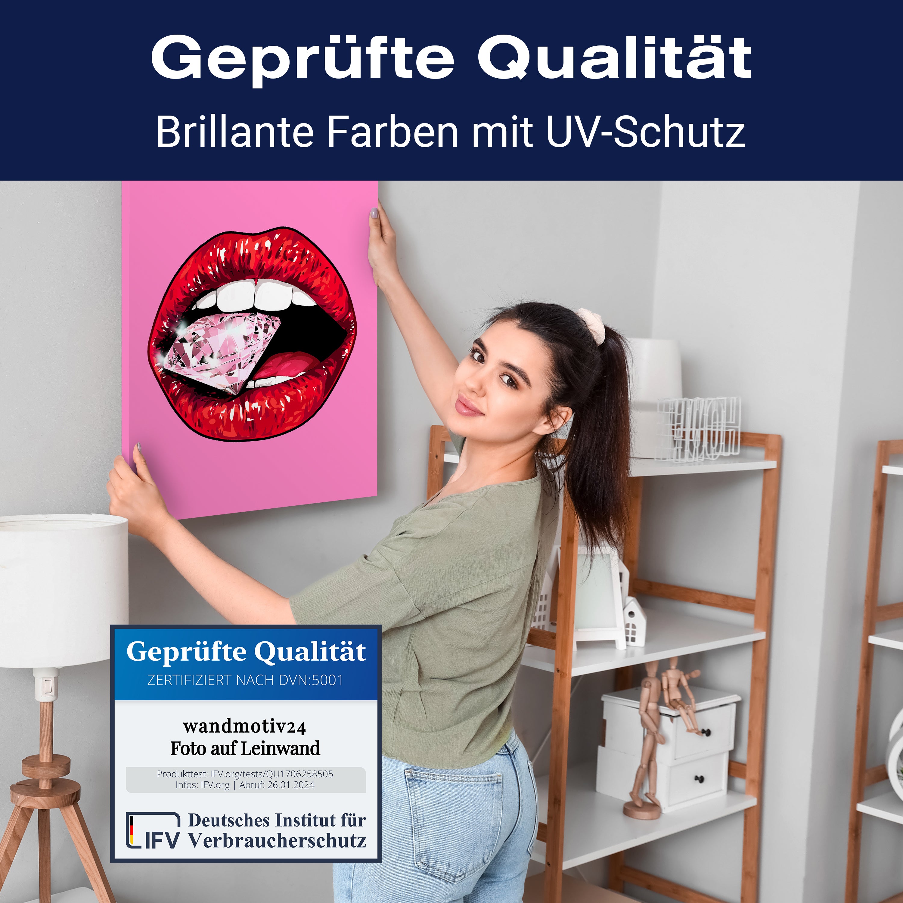 Leinwandbild Frauen Lippen M0077 kaufen - Bild 4