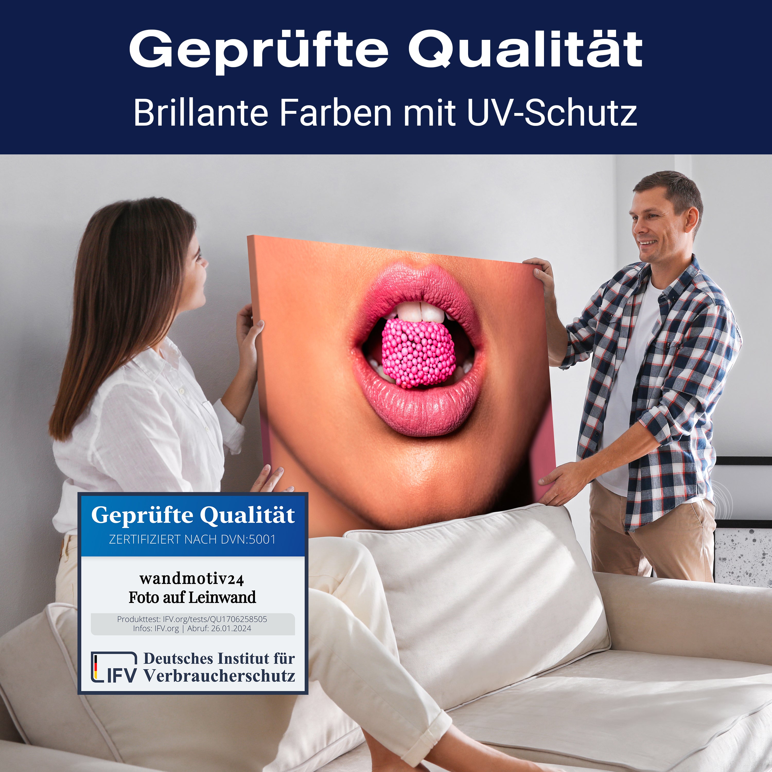 Leinwandbild Frauen Lippen M0080 kaufen - Bild 4