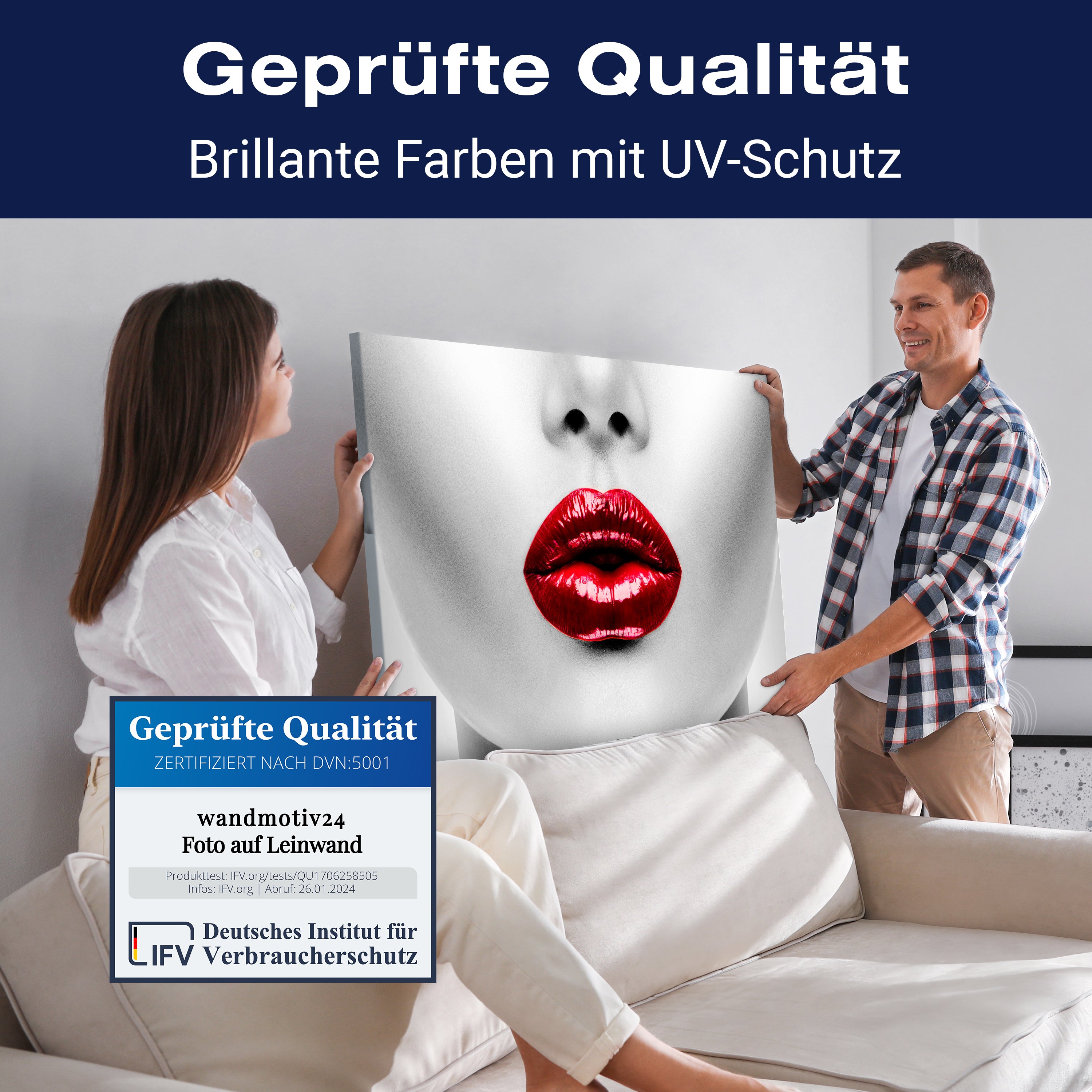 Leinwandbild Frauen Lippen M0083 kaufen - Bild 4