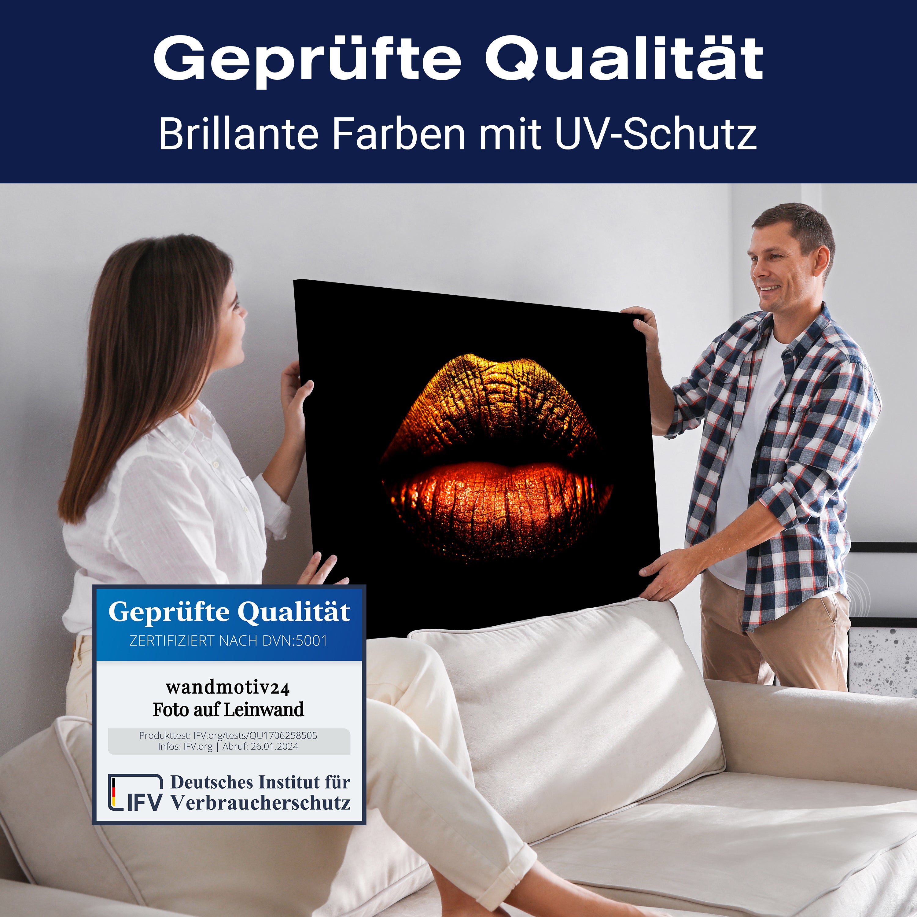 Leinwandbild Frauen Lippen M0087 kaufen - Bild 4