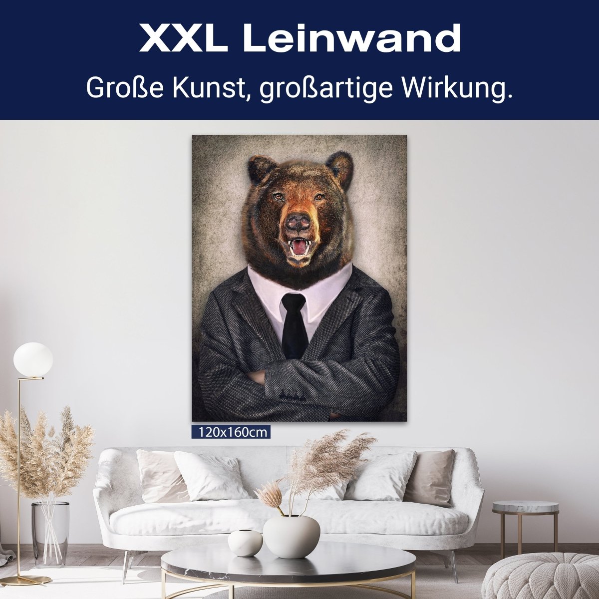 Leinwandbild Tiere, Hochformat, Buisness Bär M0092 kaufen - Bild 9