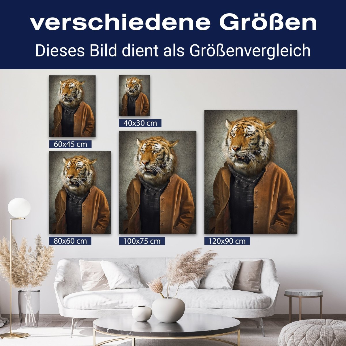 Leinwandbild Tiere, Hochformat, Casual Tiger M0093 kaufen - Bild 8