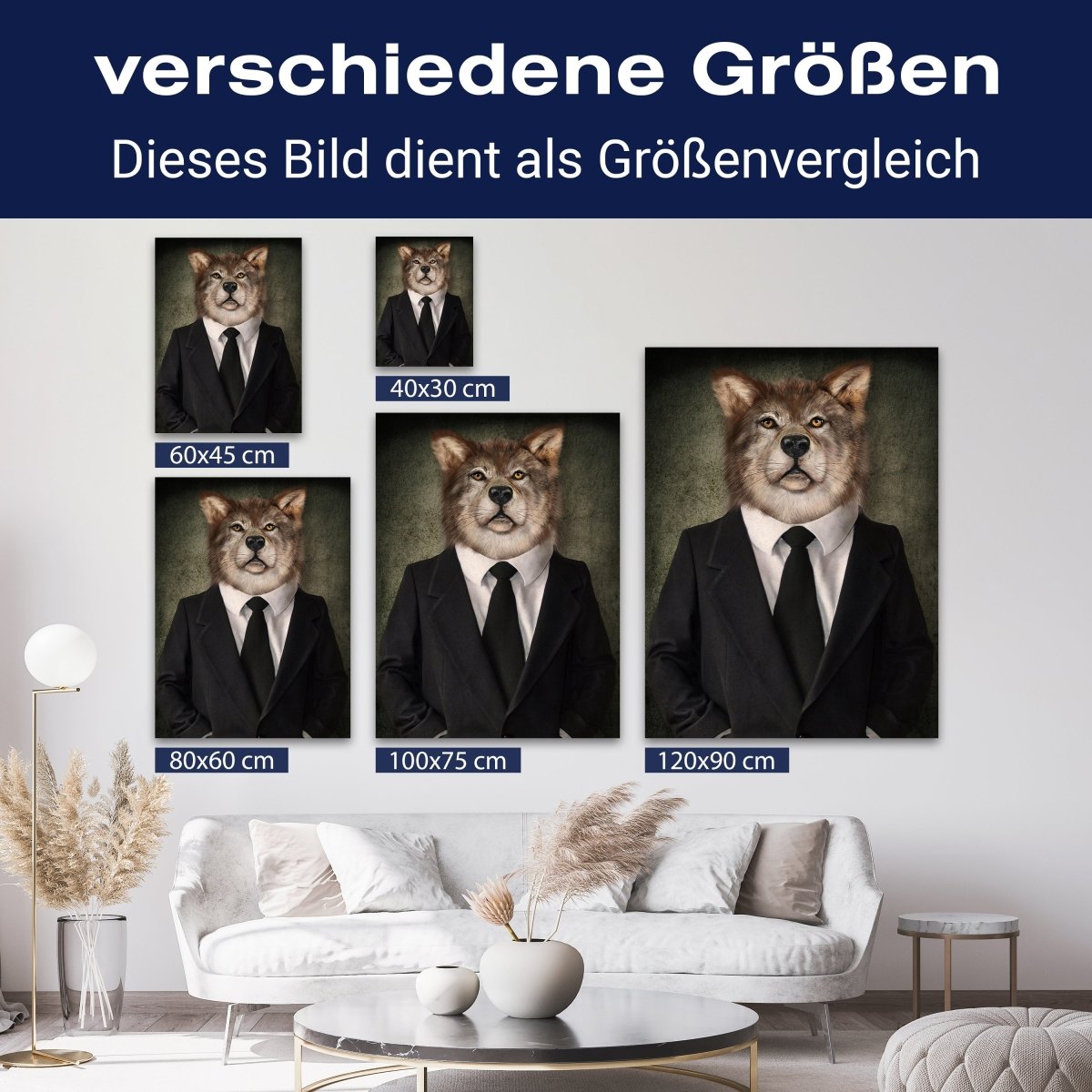 Leinwandbild Tiere, Hochformat, Wallstreet Wolf M0094 kaufen - Bild 8