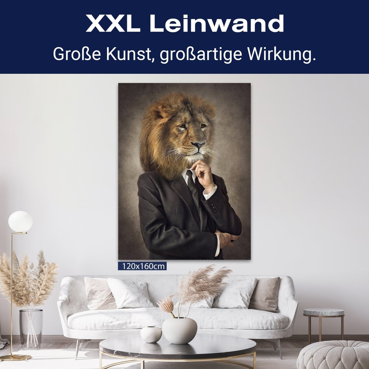 Leinwandbild Tiere, Hochformat, Buisness Löwe M0095 kaufen - Bild 9