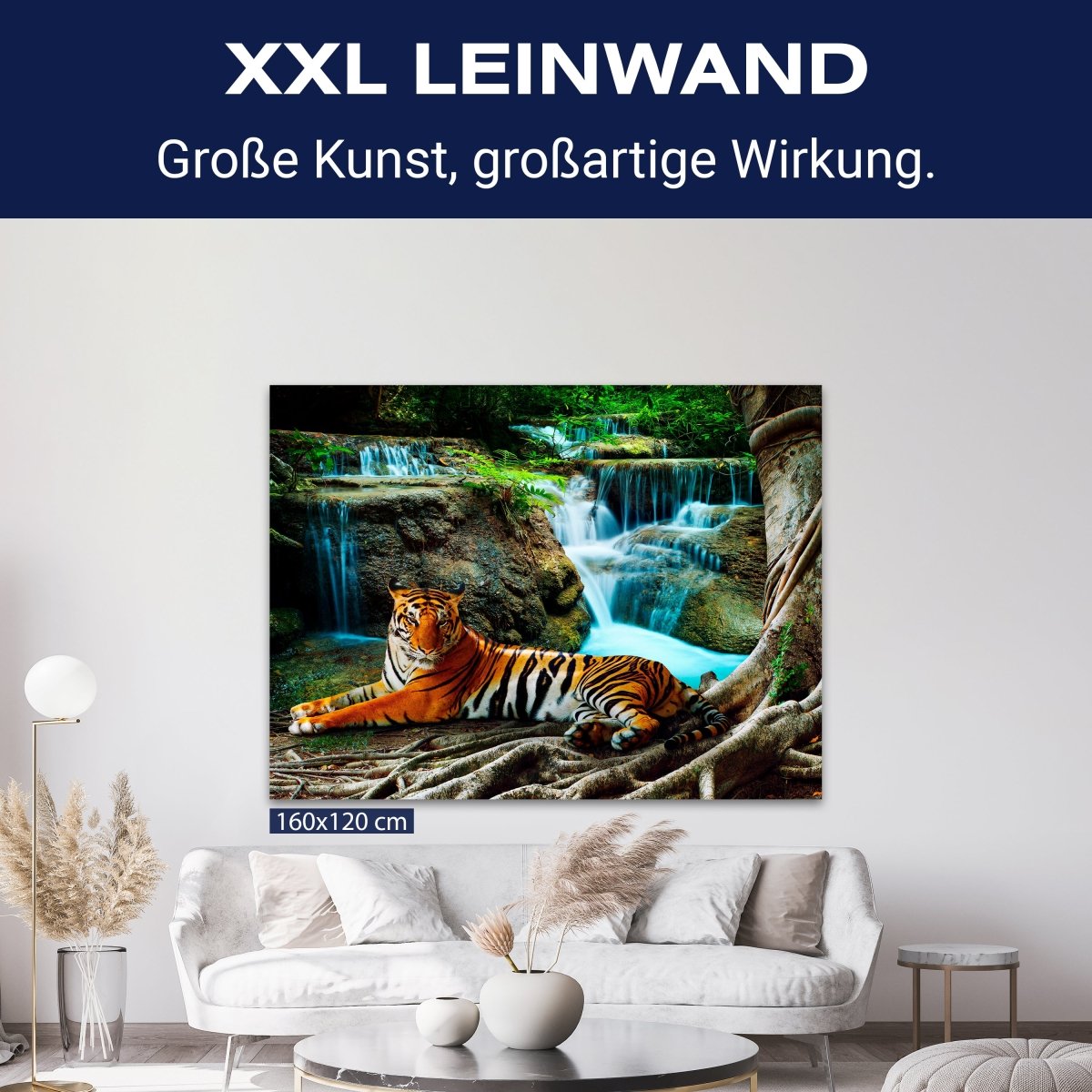 Leinwandbild Tiere, Querformat, Tiger Wasserfall M0098 kaufen - Bild 9