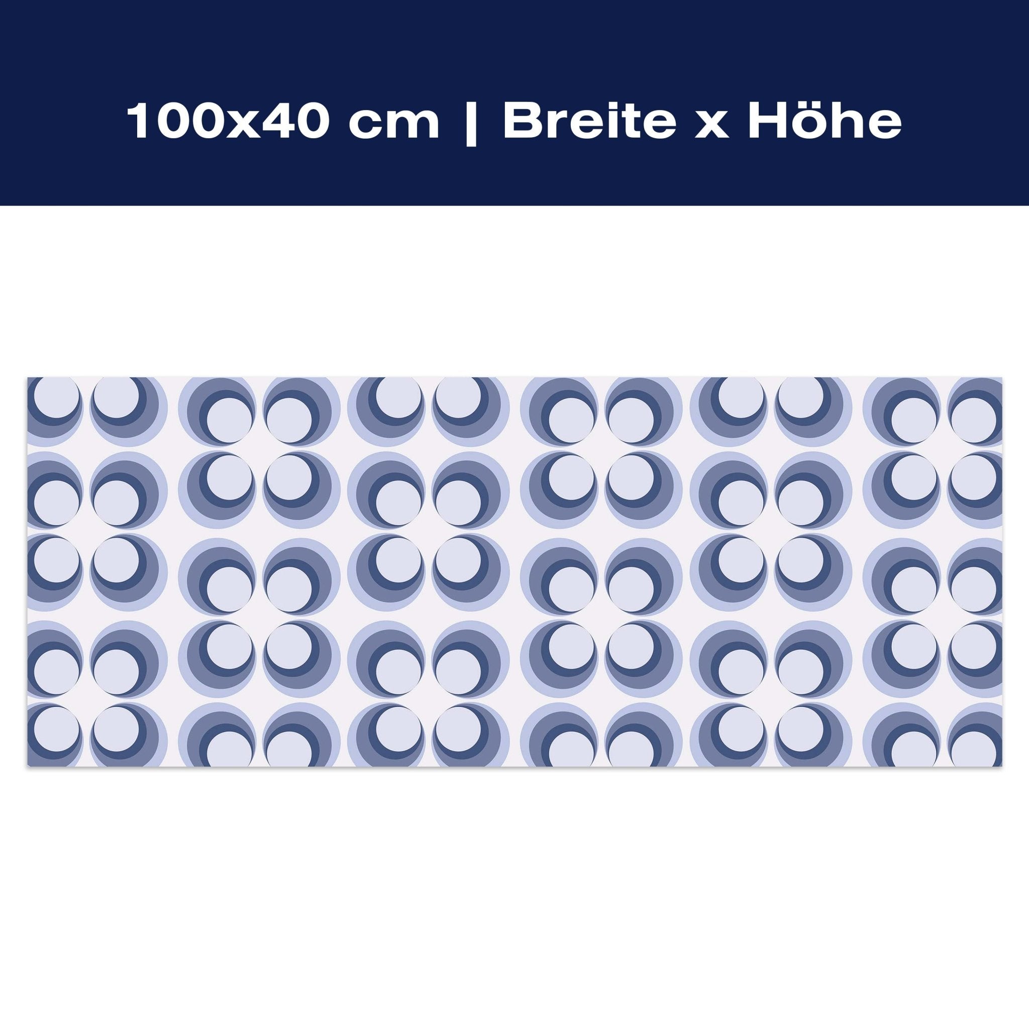 Leinwandbild Retrokreise Blau Muster M0099