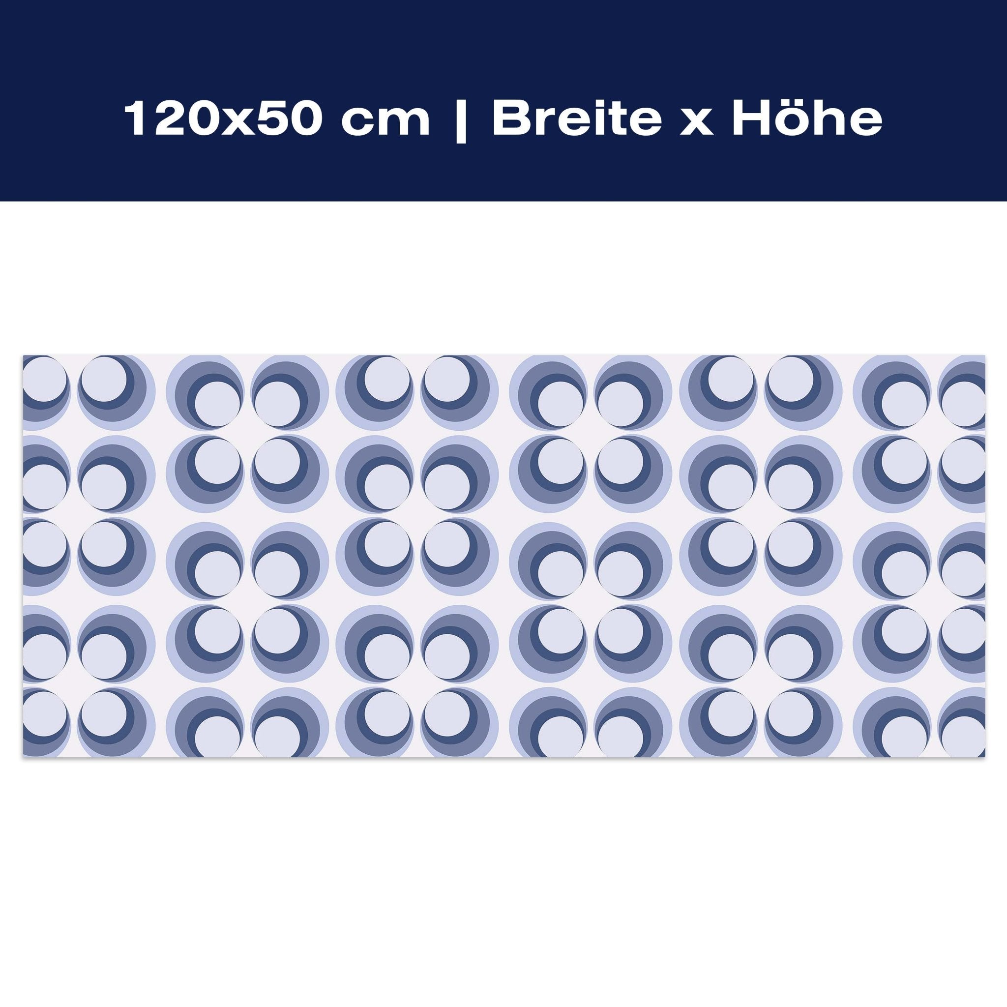 Leinwandbild Retrokreise Blau Muster M0099