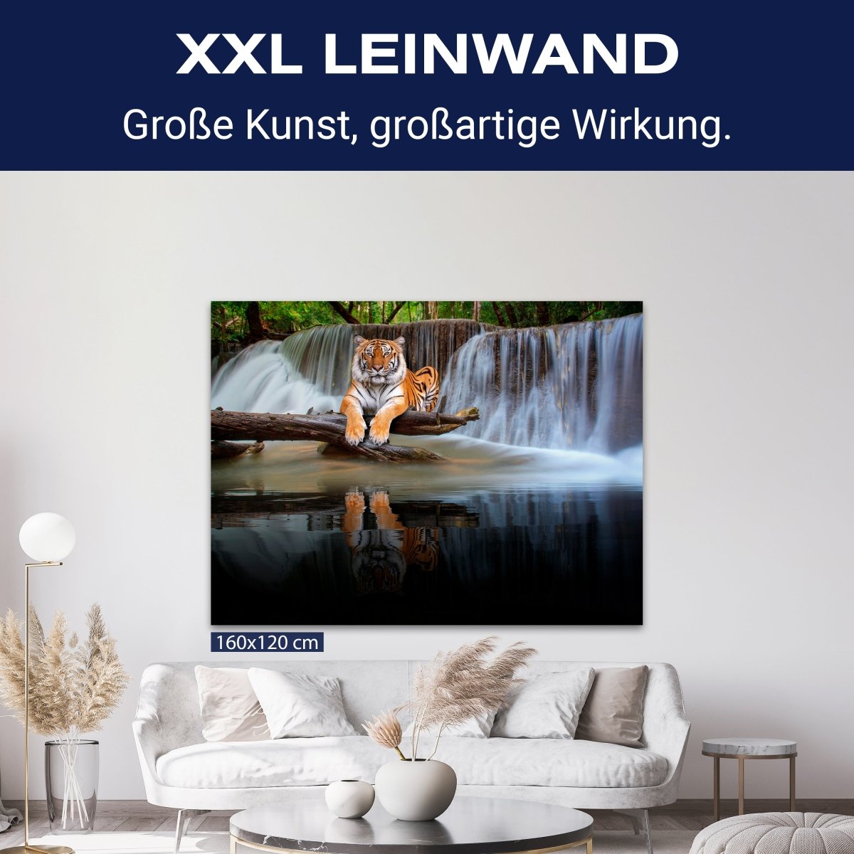 Leinwandbild Tiere, Querformat, Tiger am Wasserfall M0100 kaufen - Bild 9