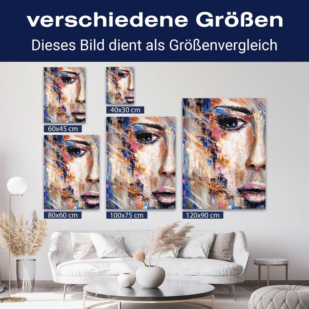 Leinwandbild Kunst & Gemälde, Hochformat, Frau 1 M0104 kaufen - Bild 8