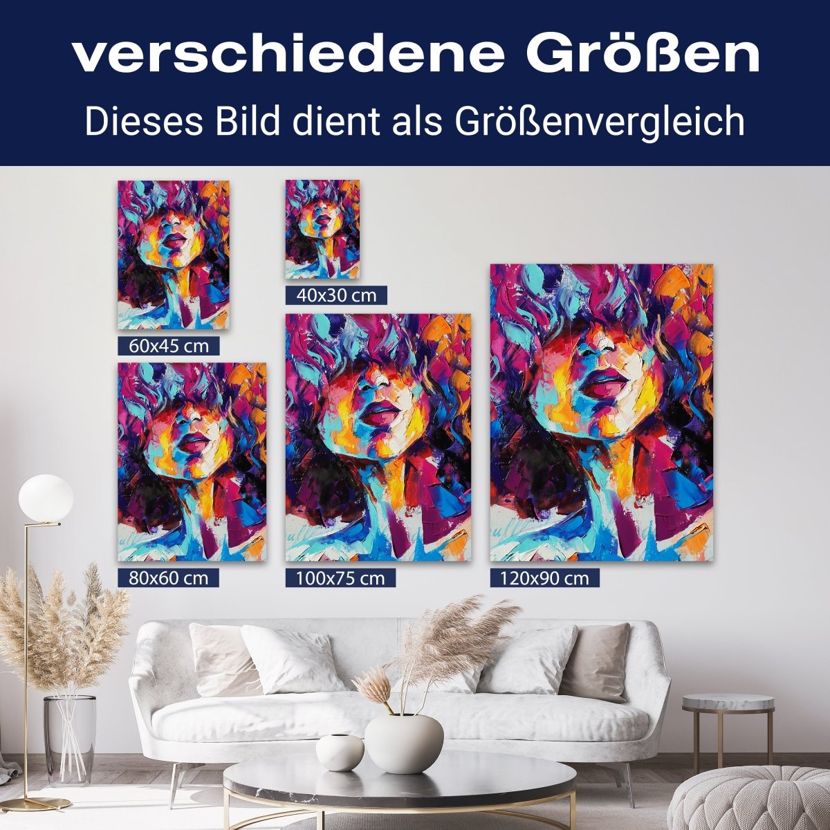 Leinwandbild Kunst & Gemälde, Hochformat, Frau 2 M0105 kaufen - Bild 8