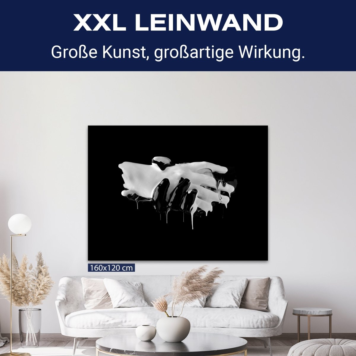 Leinwandbild Kunst & Gemälde, Querformat, Hände Schwarz Weiß M0107 kaufen - Bild 9