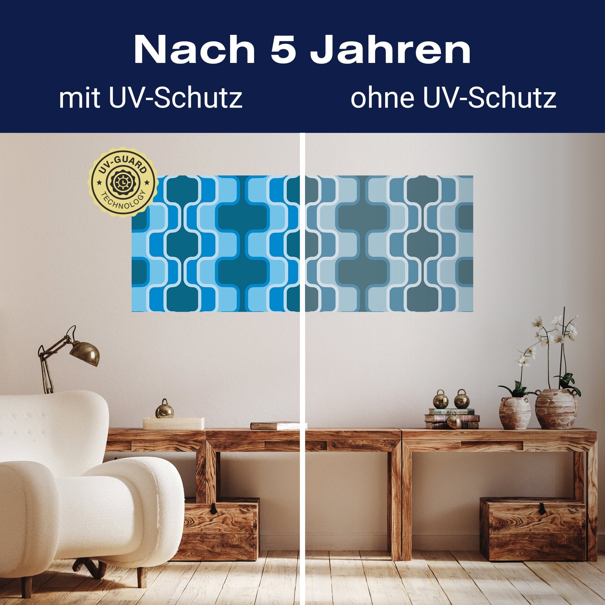 Leinwandbild Retromuster Blau Muster M0111 kaufen - Bild 9