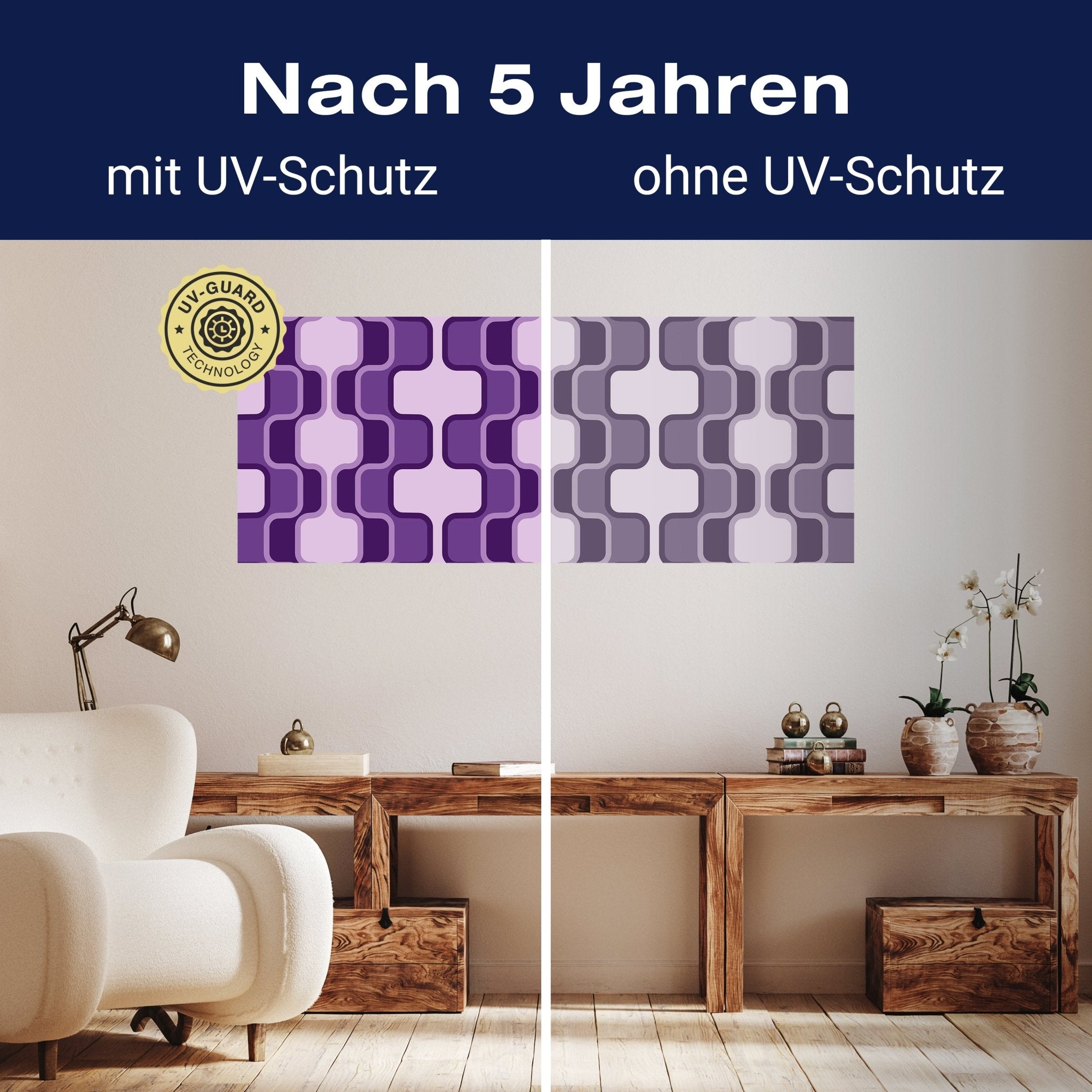 Leinwandbild Retromuster Violett Muster M0115 kaufen - Bild 9