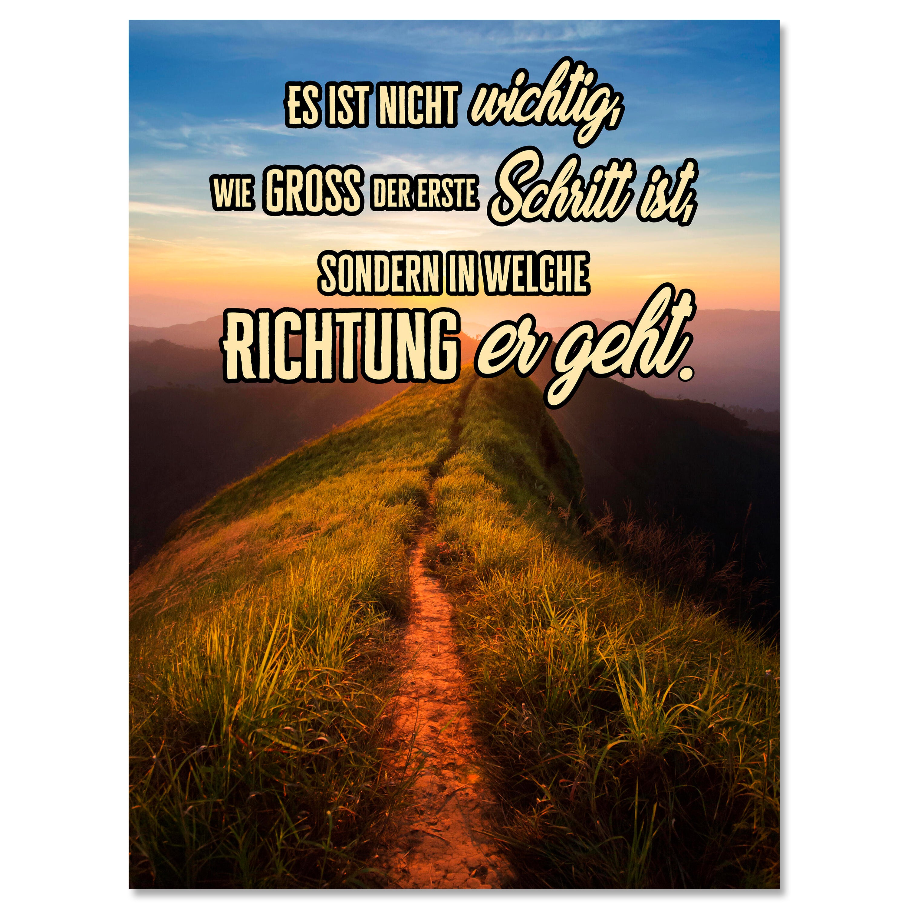 Leinwandbild Motivation, Hochformat, der erste Schritt 3 M0122 kaufen - Bild 1