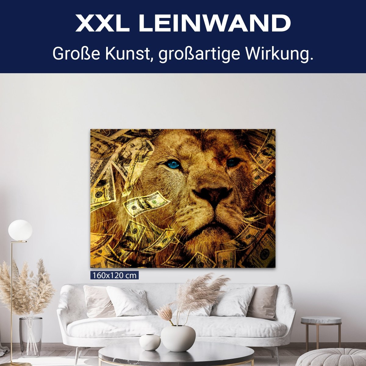 Leinwandbild Motivation, Querformat, Löwe Geld M0128 kaufen - Bild 9