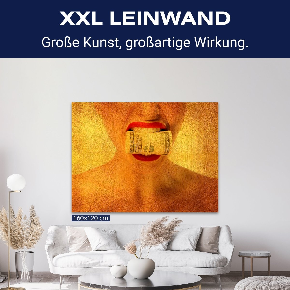 Leinwandbild Motivation, Querformat, Frau Geld Gold M0130 kaufen - Bild 9