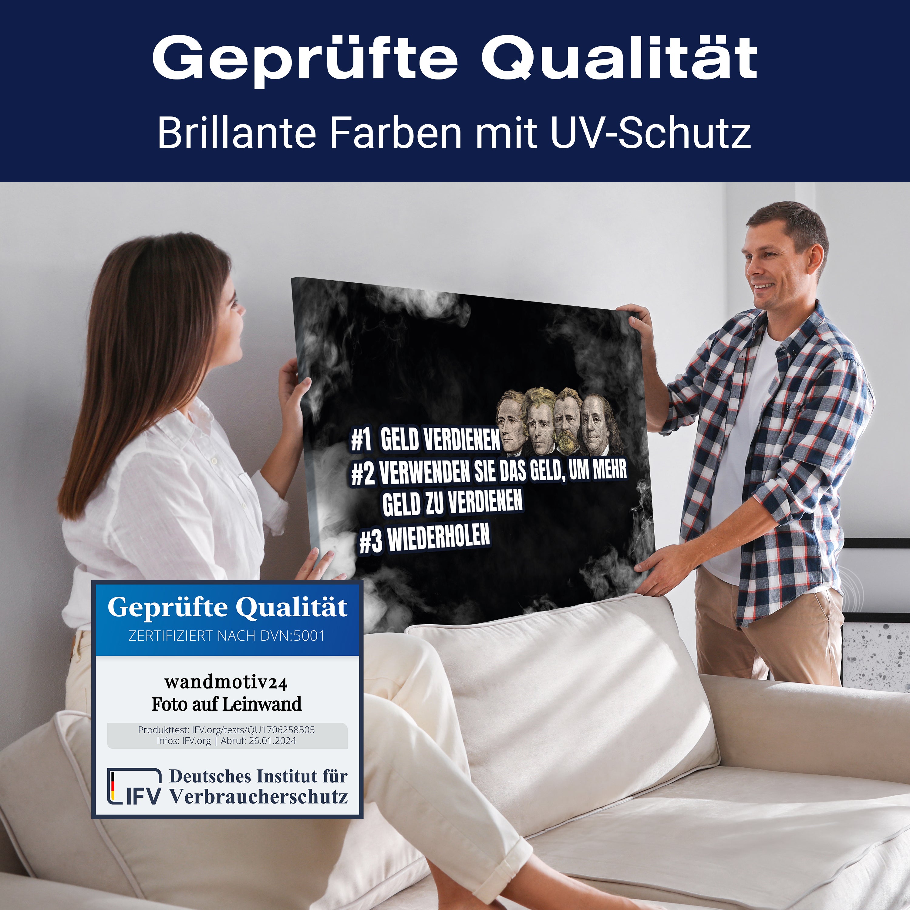 Leinwandbild Motivation, Querformat, Geld verdienen M0132 kaufen - Bild 4