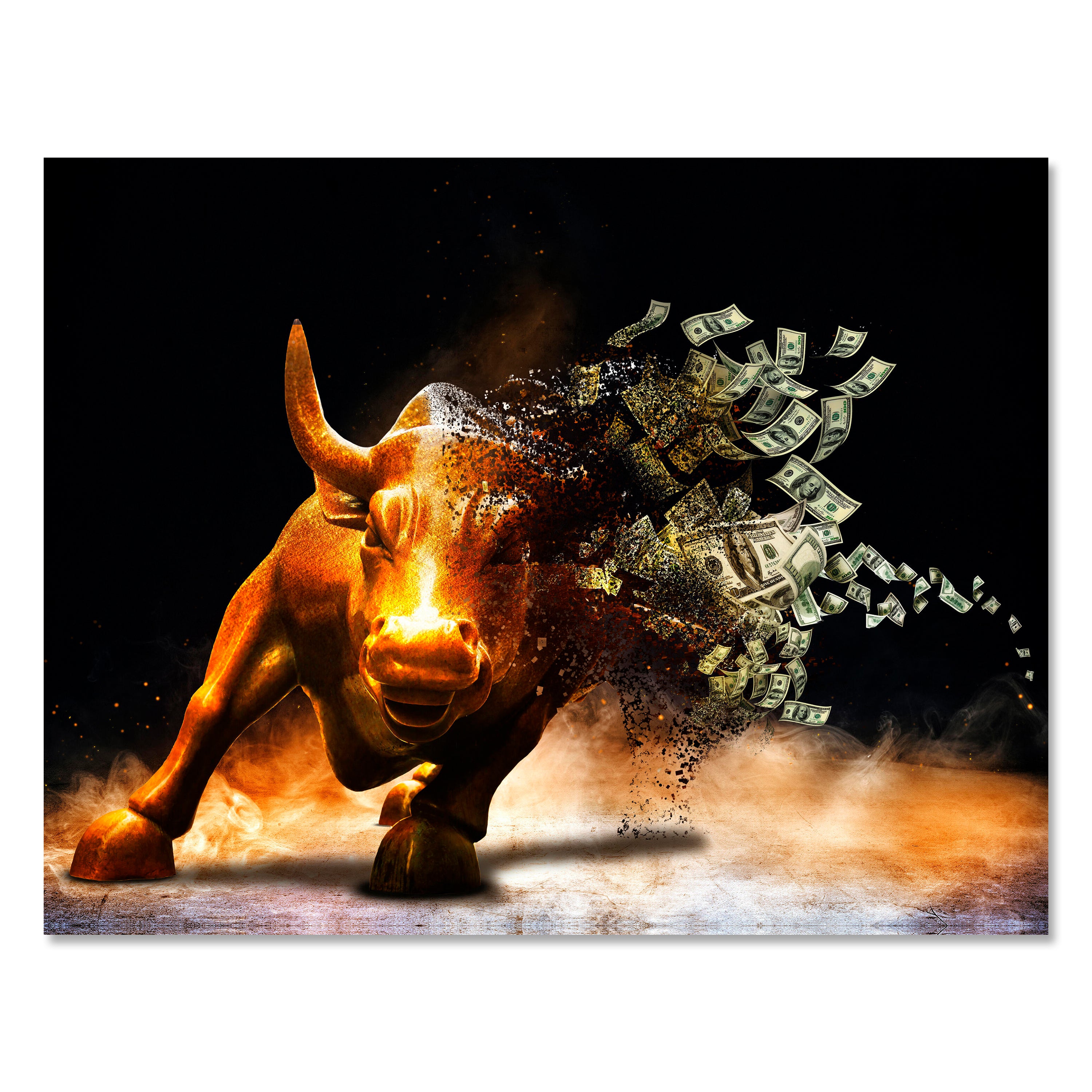 Leinwandbild Motivation, Querformat, Stier Moneybull M0133 kaufen - Bild 1