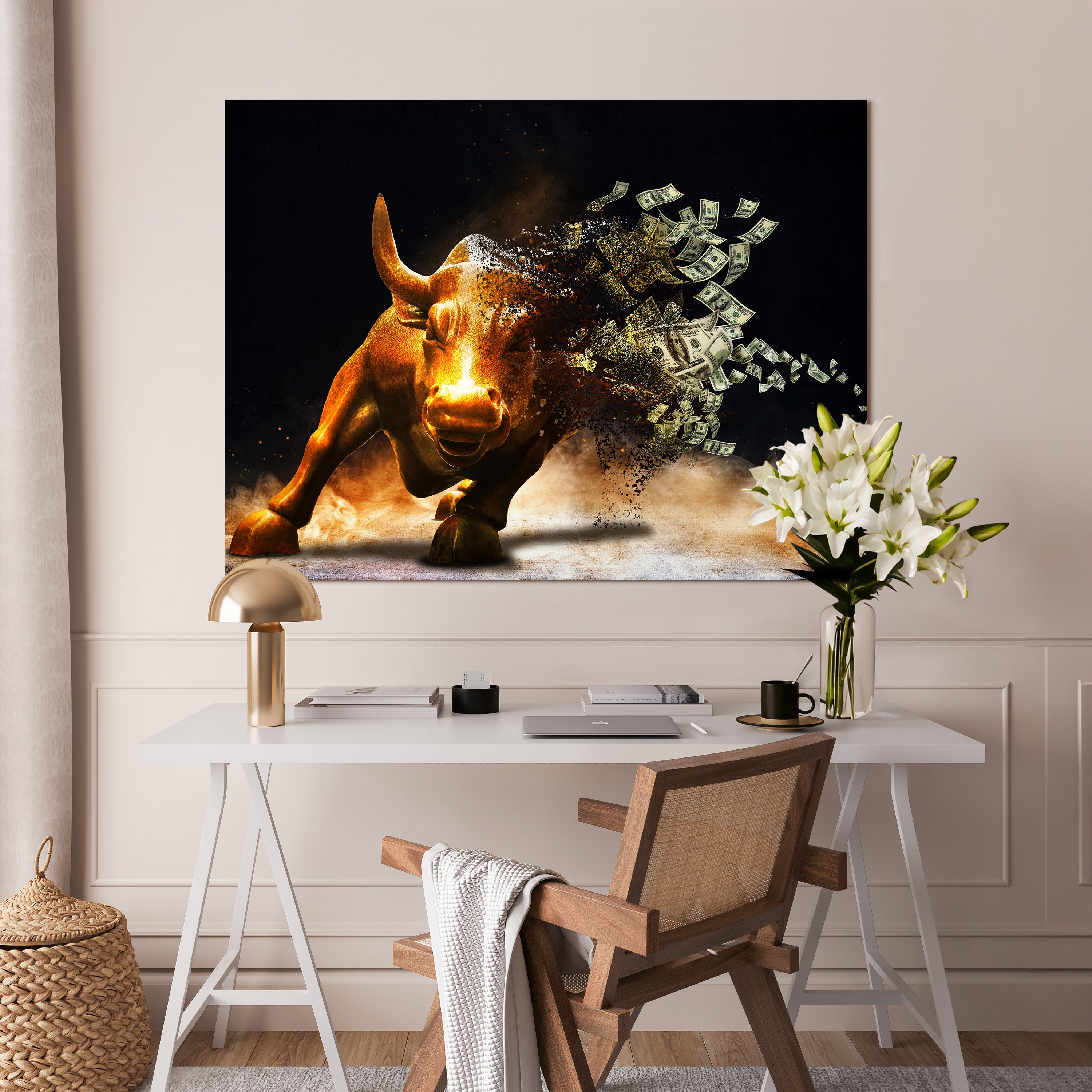 Leinwandbild Motivation, Querformat, Stier Moneybull M0133 kaufen - Bild 2