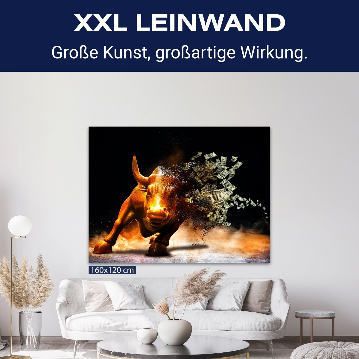 Leinwandbild Motivation, Querformat, Stier Moneybull M0133 kaufen - Bild 9