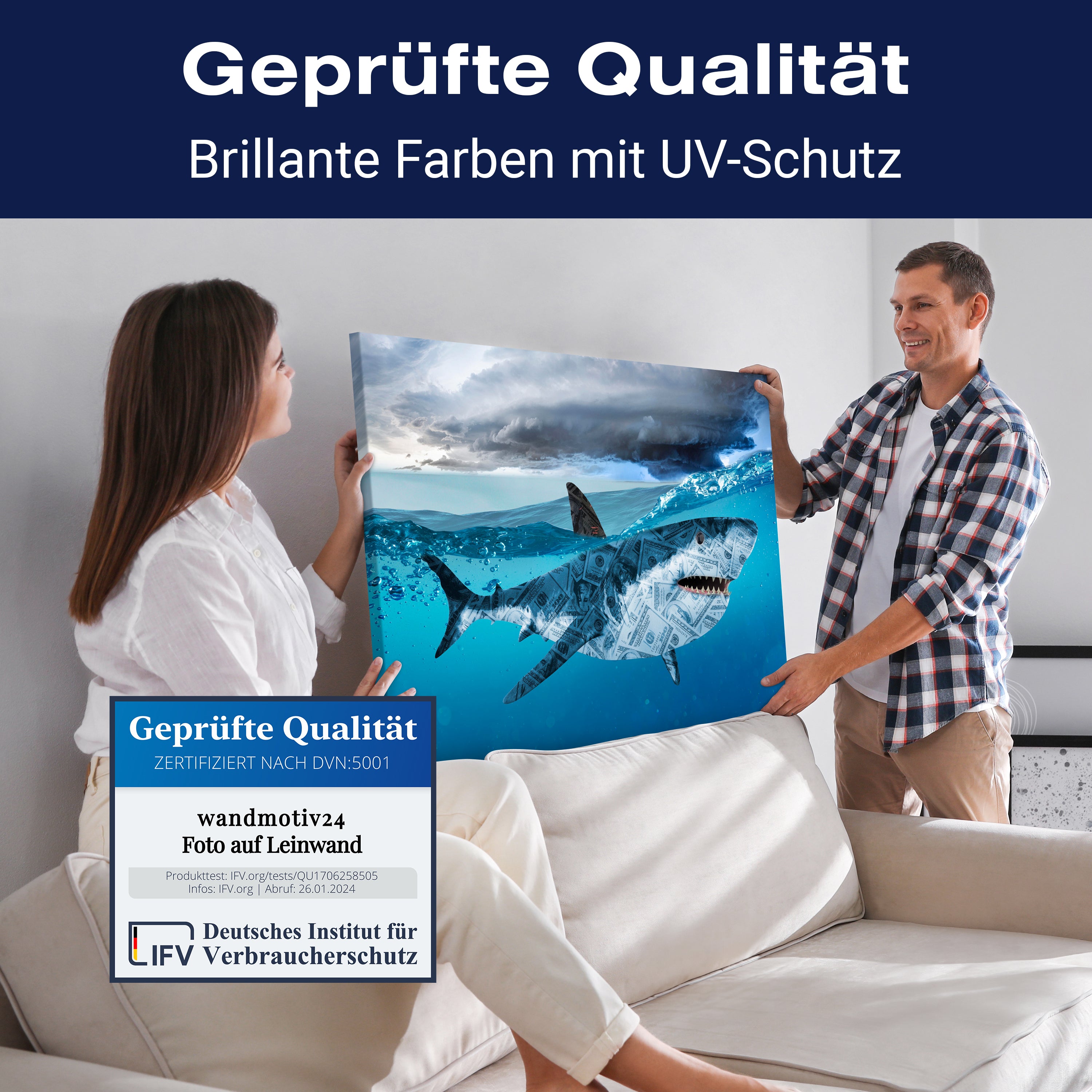 Leinwandbild Motivation, Querformat, Hai Moneyshark M0134 kaufen - Bild 4