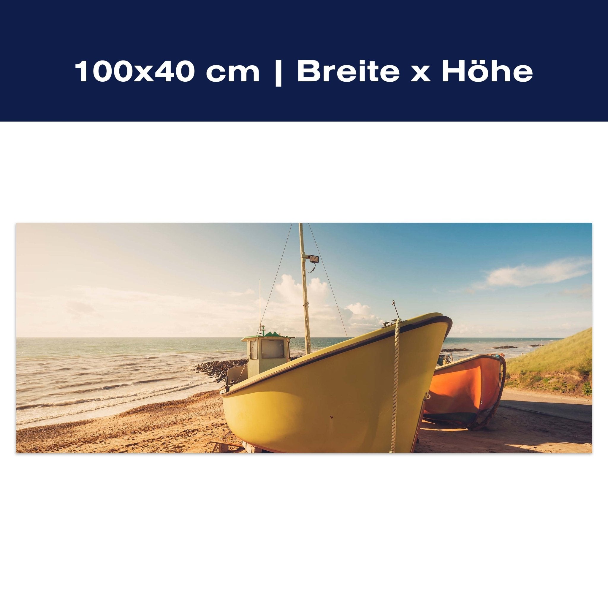 Leinwandbild Boote Am Strand M0388