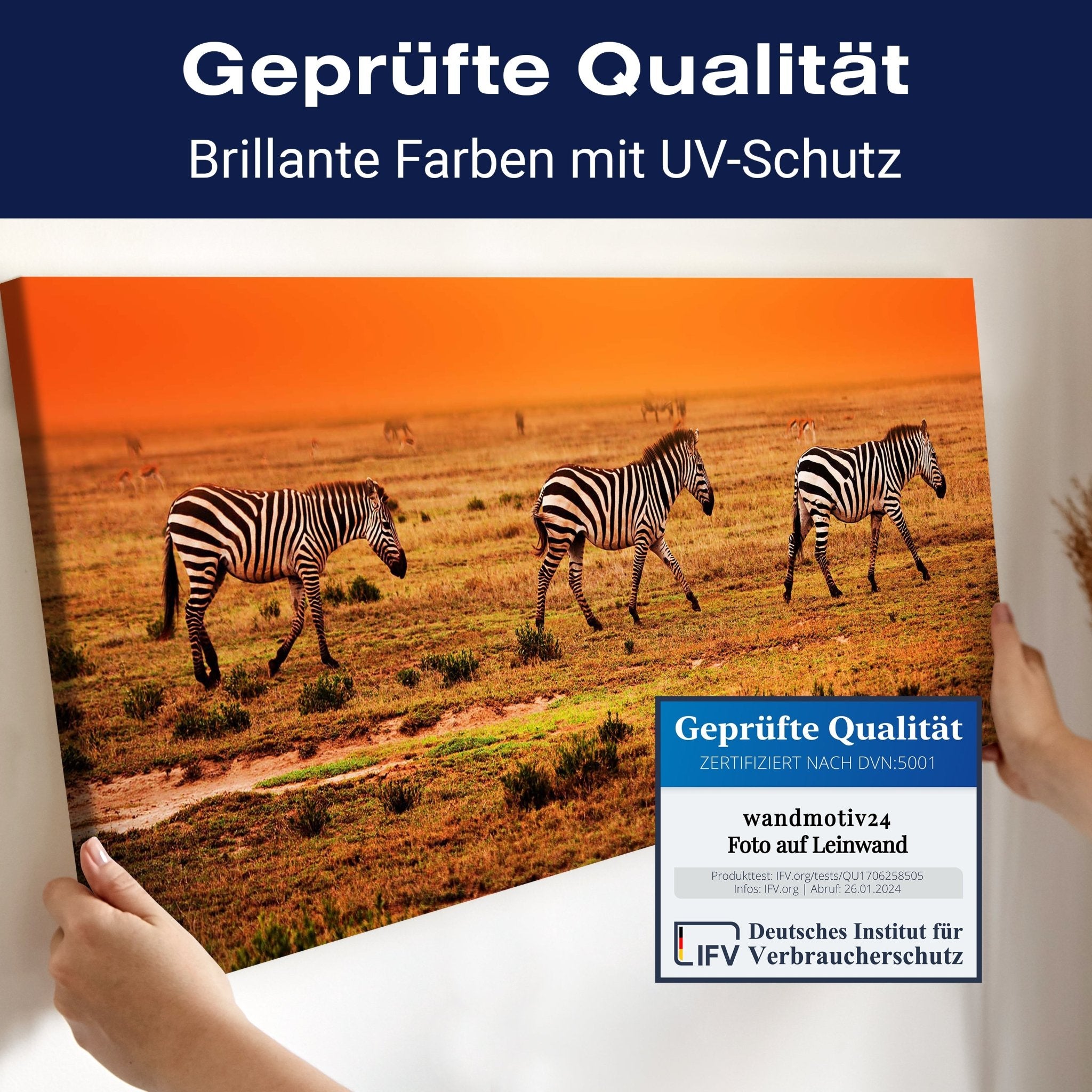 Leinwandbild Zebras in der Savanne M0403 kaufen - Bild 4