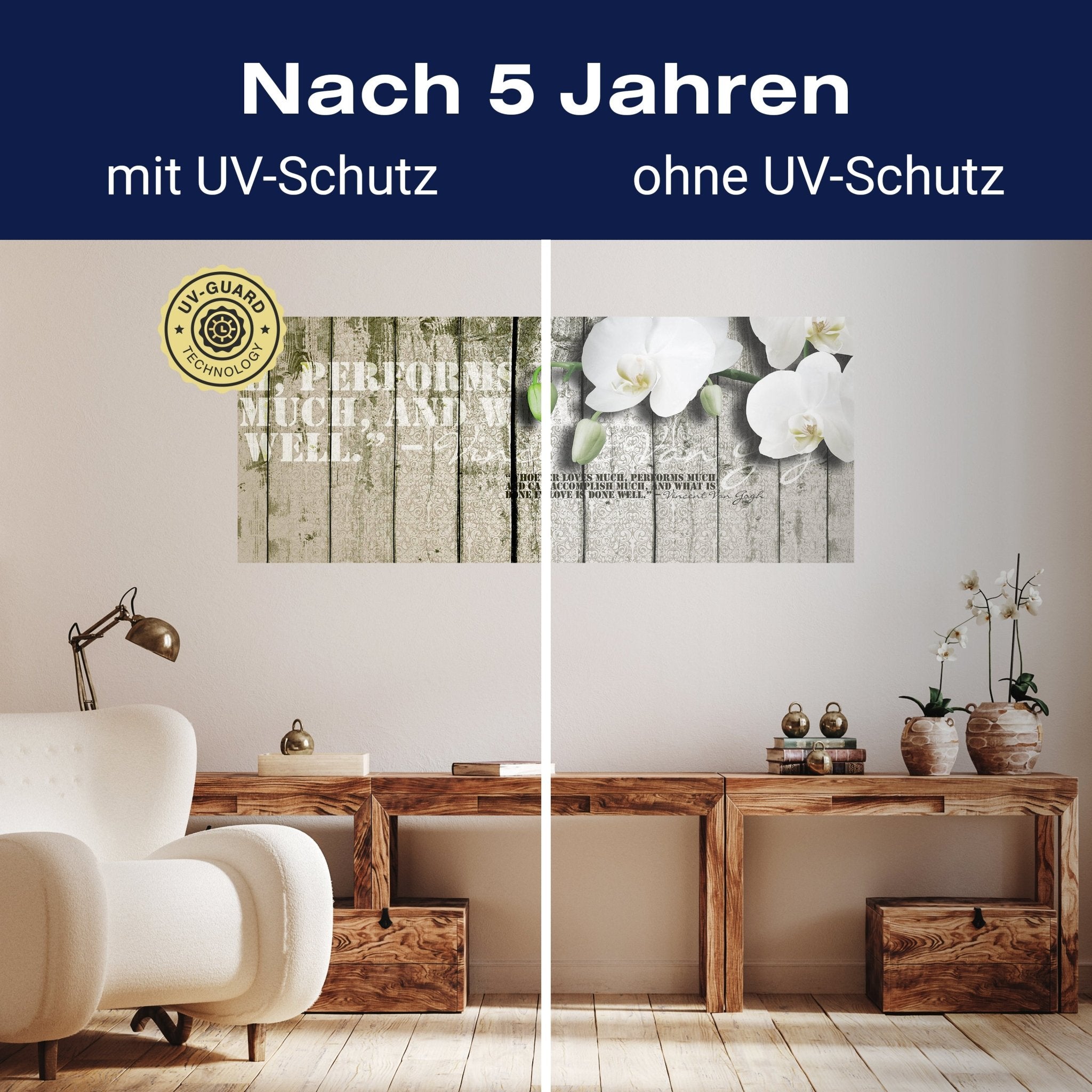 Leinwandbild Holz Zaun weiße Orchidee M0539 kaufen - Bild 9