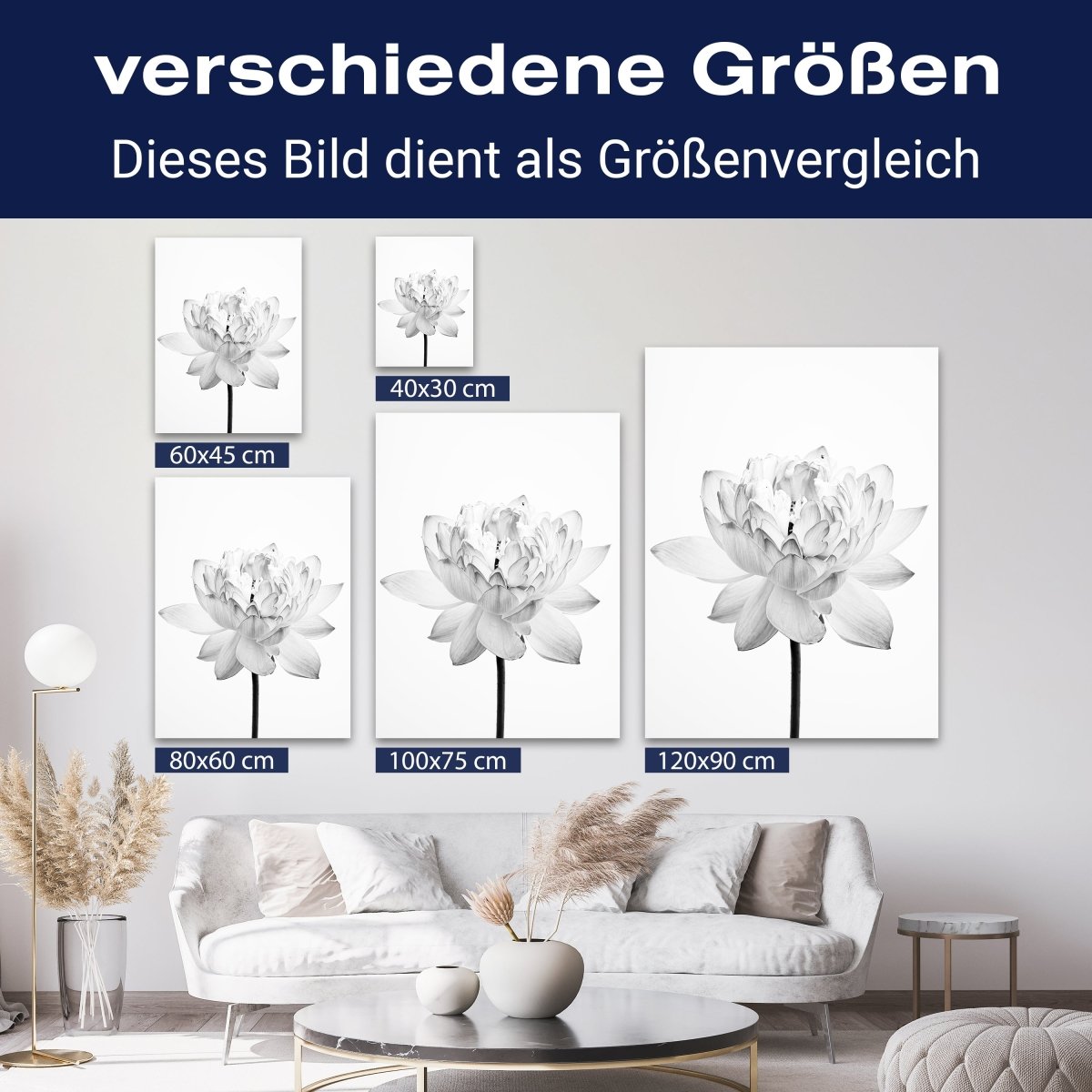 Leinwandbild Schwarz-Weiß, Blumen M0561 kaufen - Bild 8