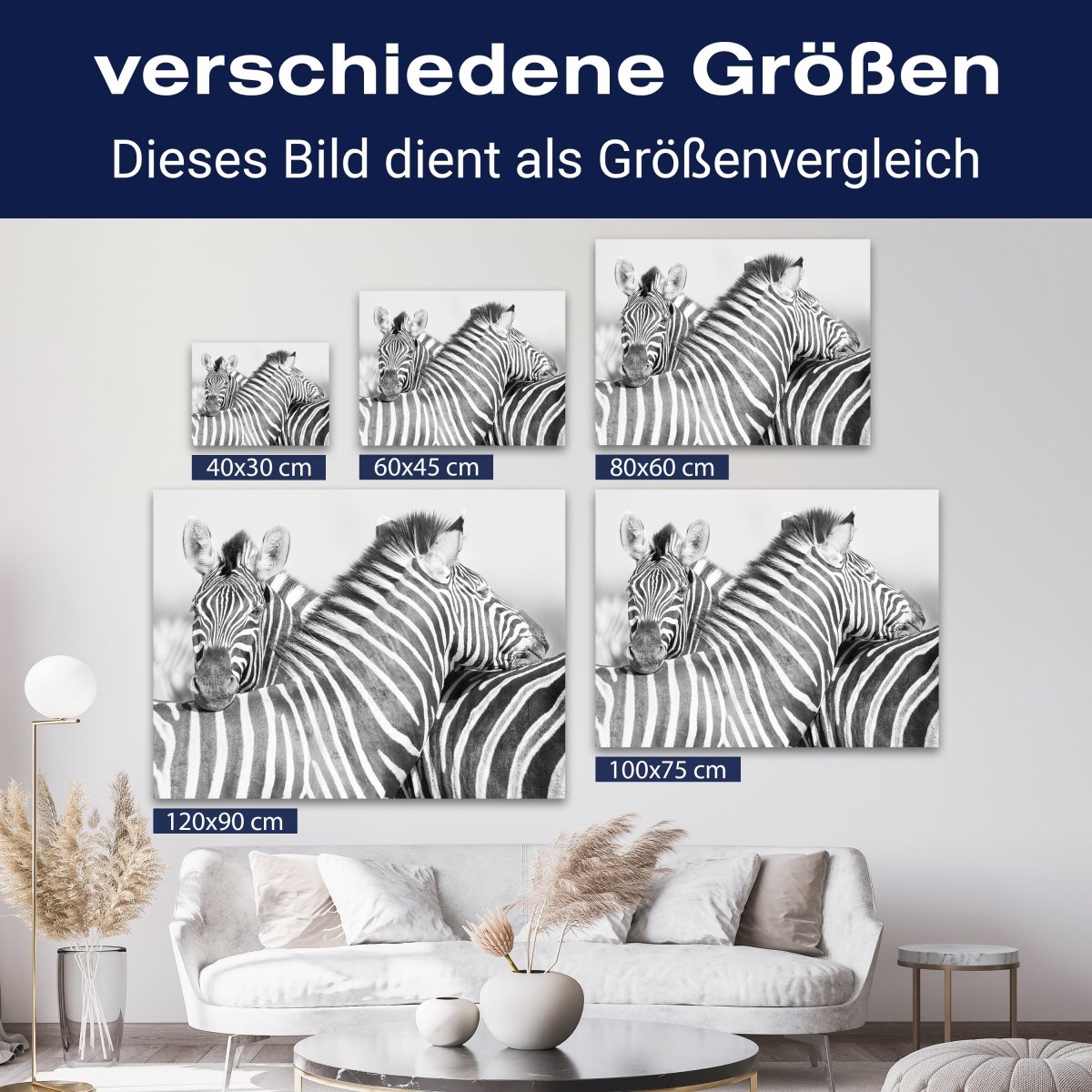 Leinwandbild Schwarz-Weiß, Zebra M0562 kaufen - Bild 8